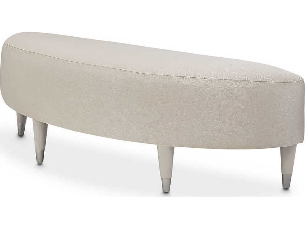 Luxecor Gilded Ivory White Upholstered Accent Bench