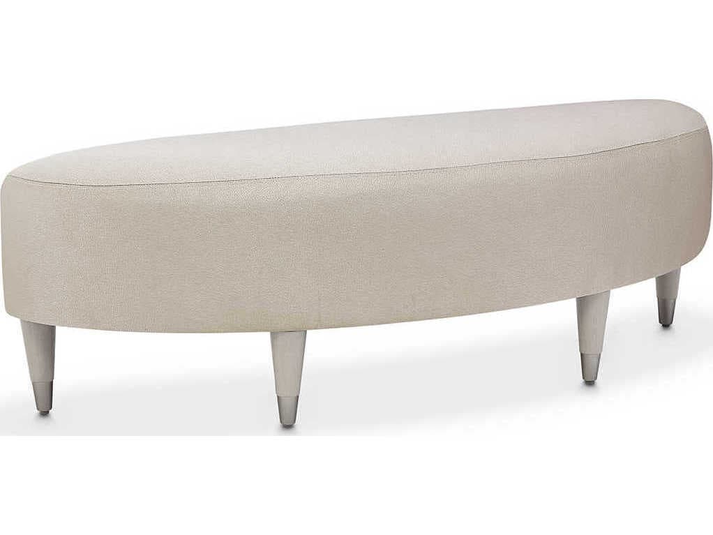 Luxecor Gilded Ivory White Upholstered Accent Bench