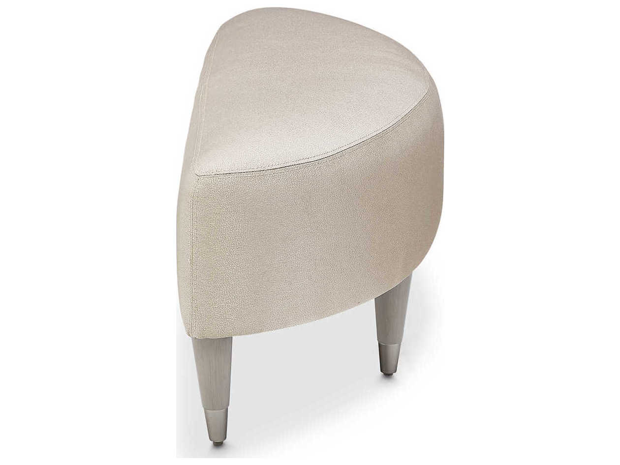 Luxecor Gilded Ivory White Upholstered Accent Bench