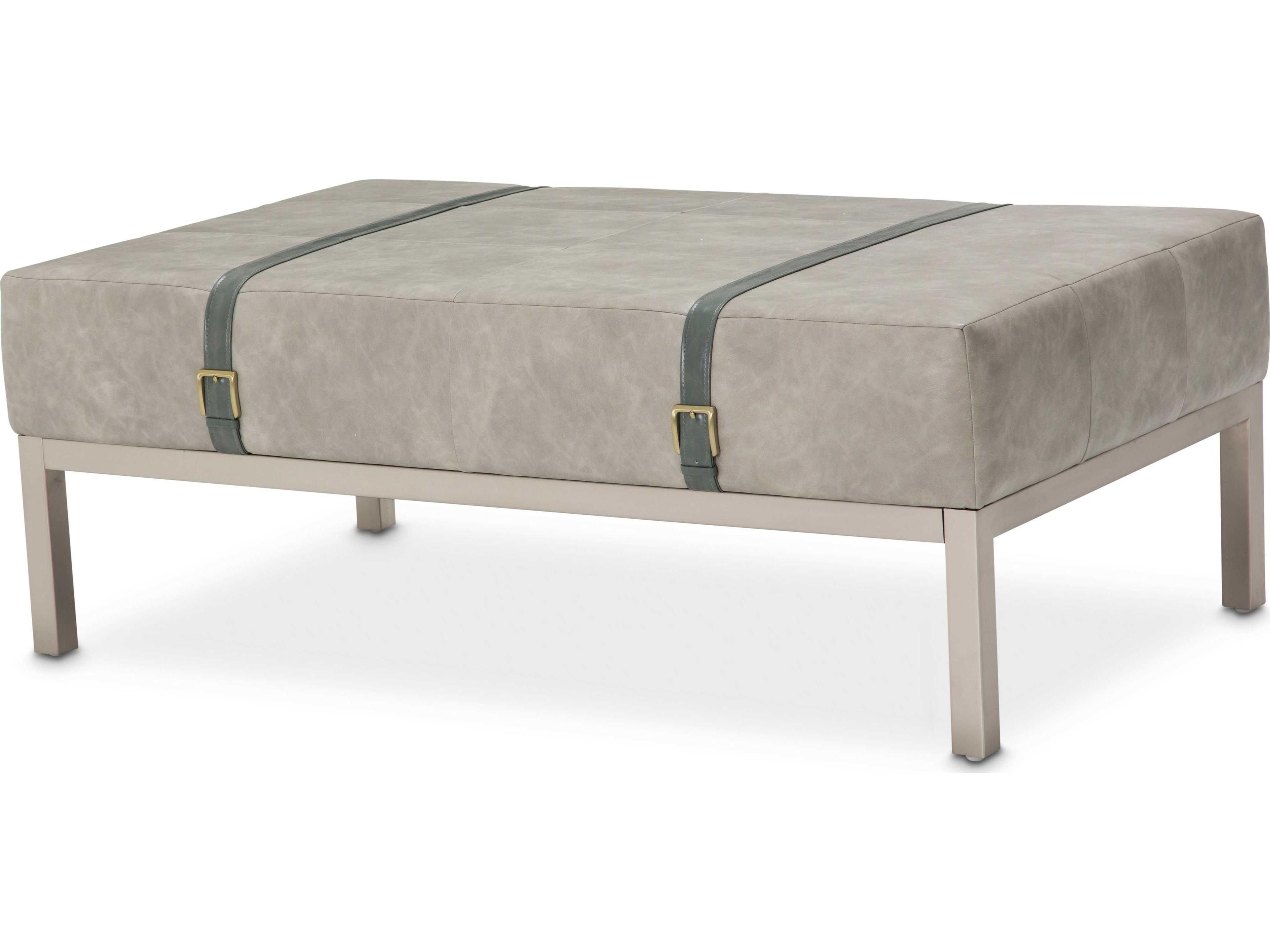 Michael Amini Menlo Station Rectangular Faux Leather Coffee Table