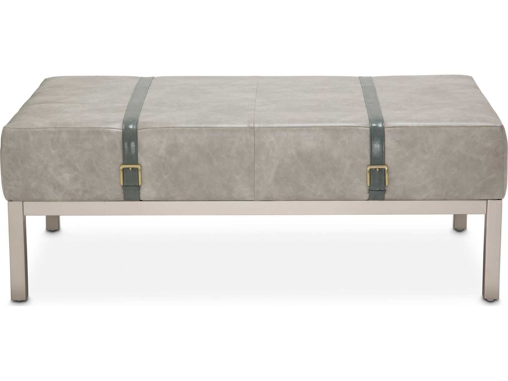 Michael Amini Menlo Station Rectangular Faux Leather Coffee Table