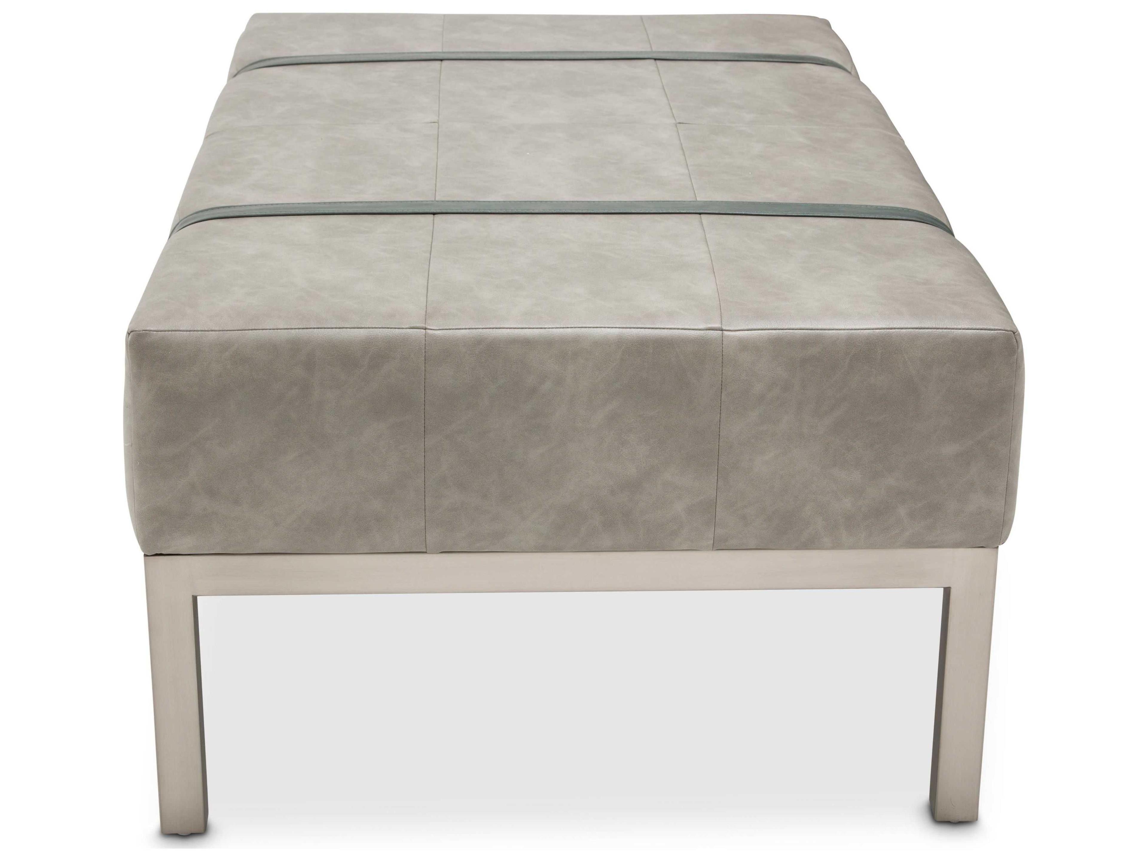 Michael Amini Menlo Station Rectangular Faux Leather Coffee Table