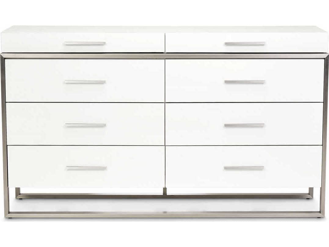 Michael Amini Marquee 8-Drawers Cloud White Double Dresser