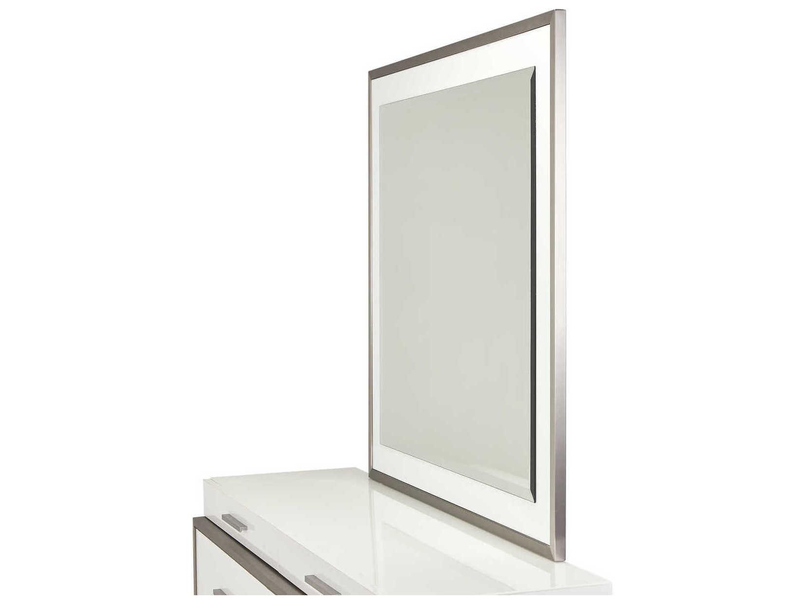 Michael Amini Marquee 8-Drawers Cloud White Double Dresser with Mirror Set