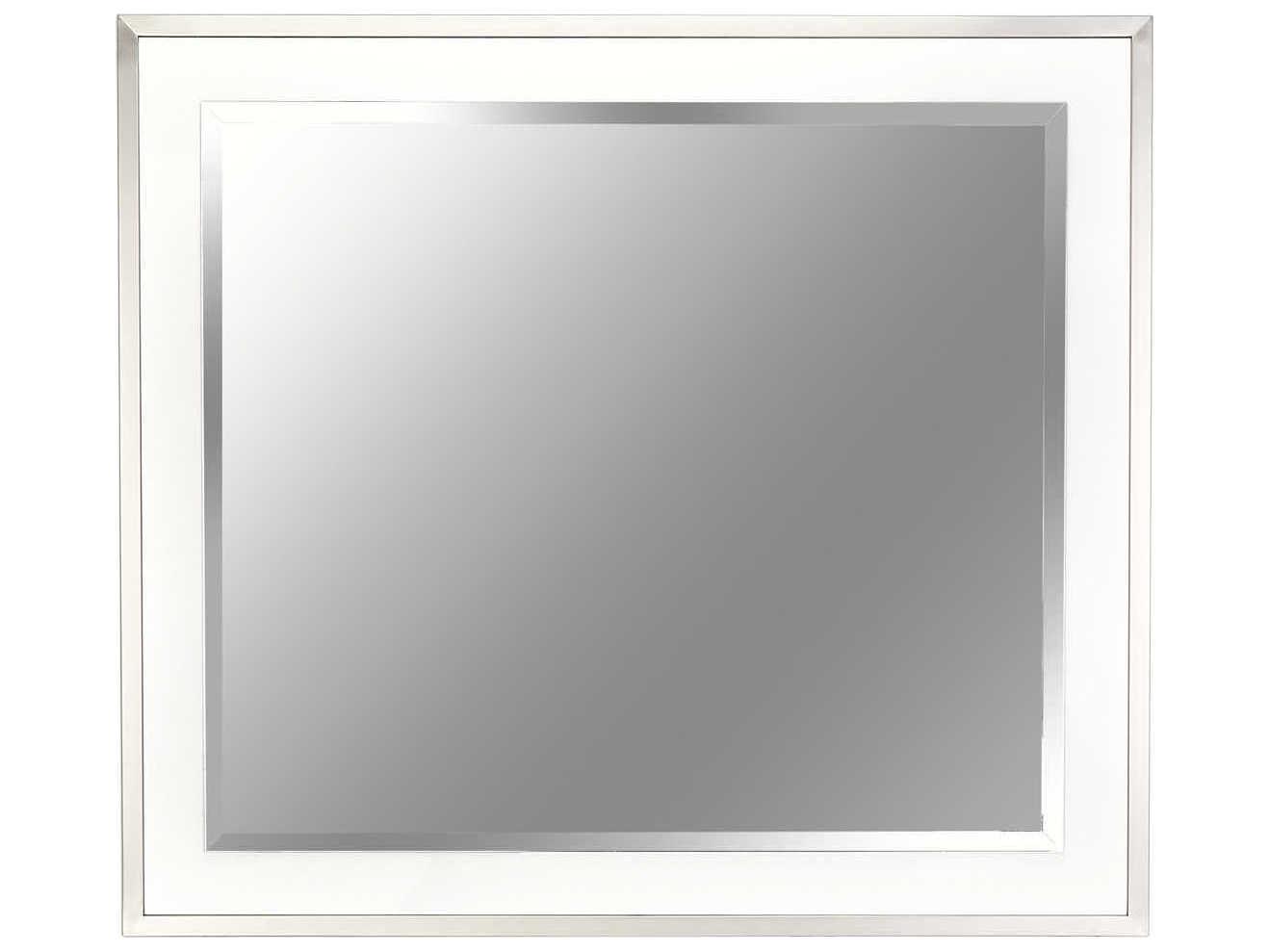 Michael Amini Marquee Cloud White Rectangular Wall Mirror