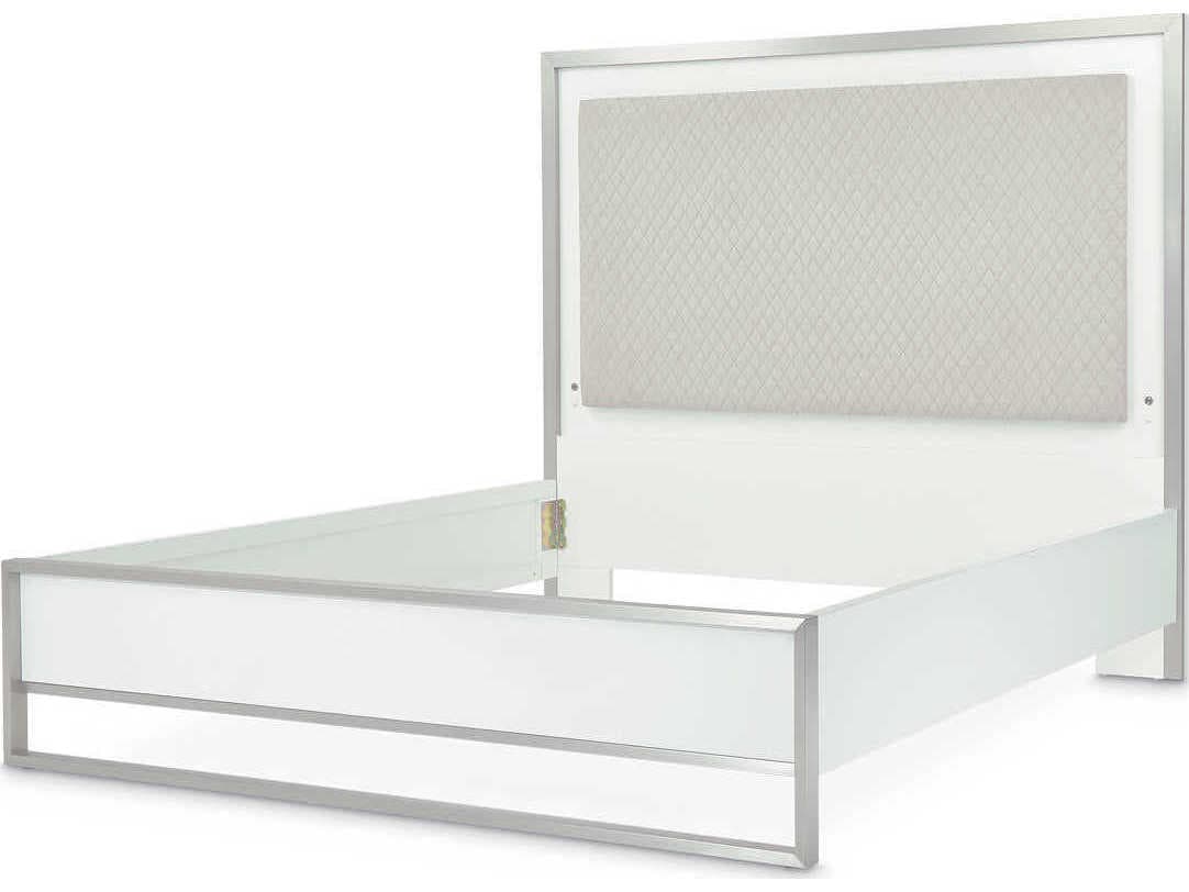 Michael Amini Marquee Cloud White Upholstered Queen Panel Bed