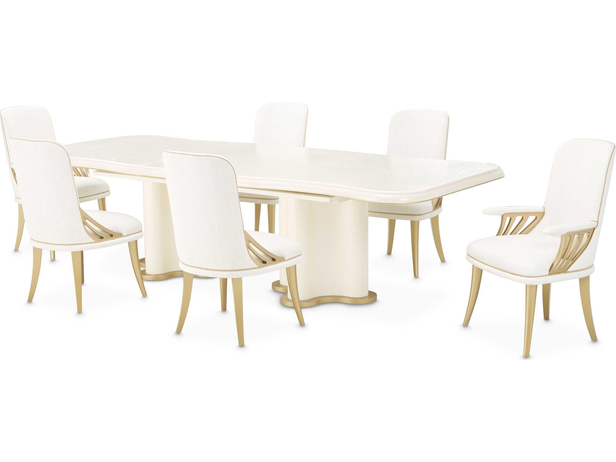 Michael Amini La Terrazza Poplar Wood Dining Room Set