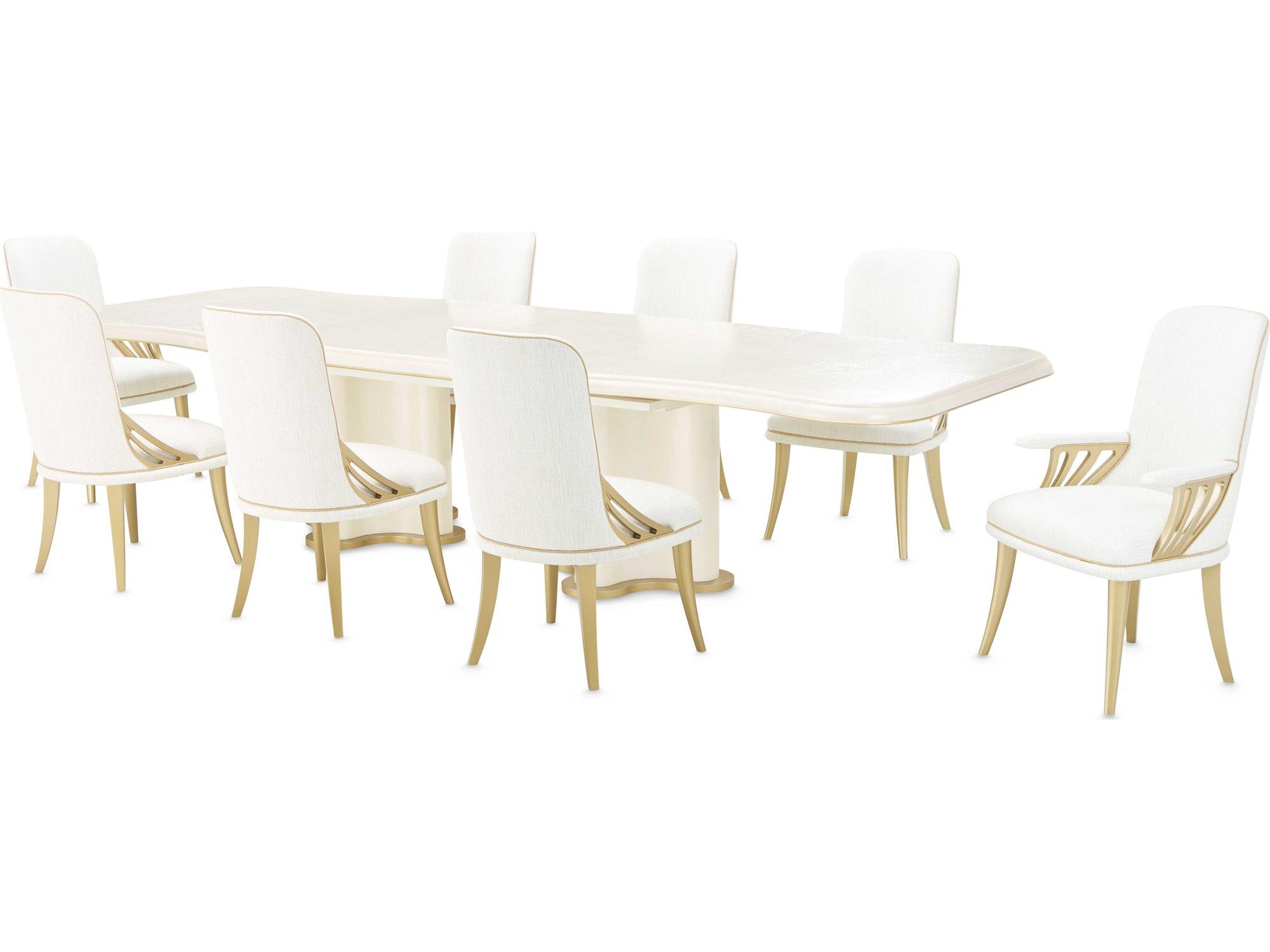 Michael Amini La Terrazza Poplar Wood Dining Room Set