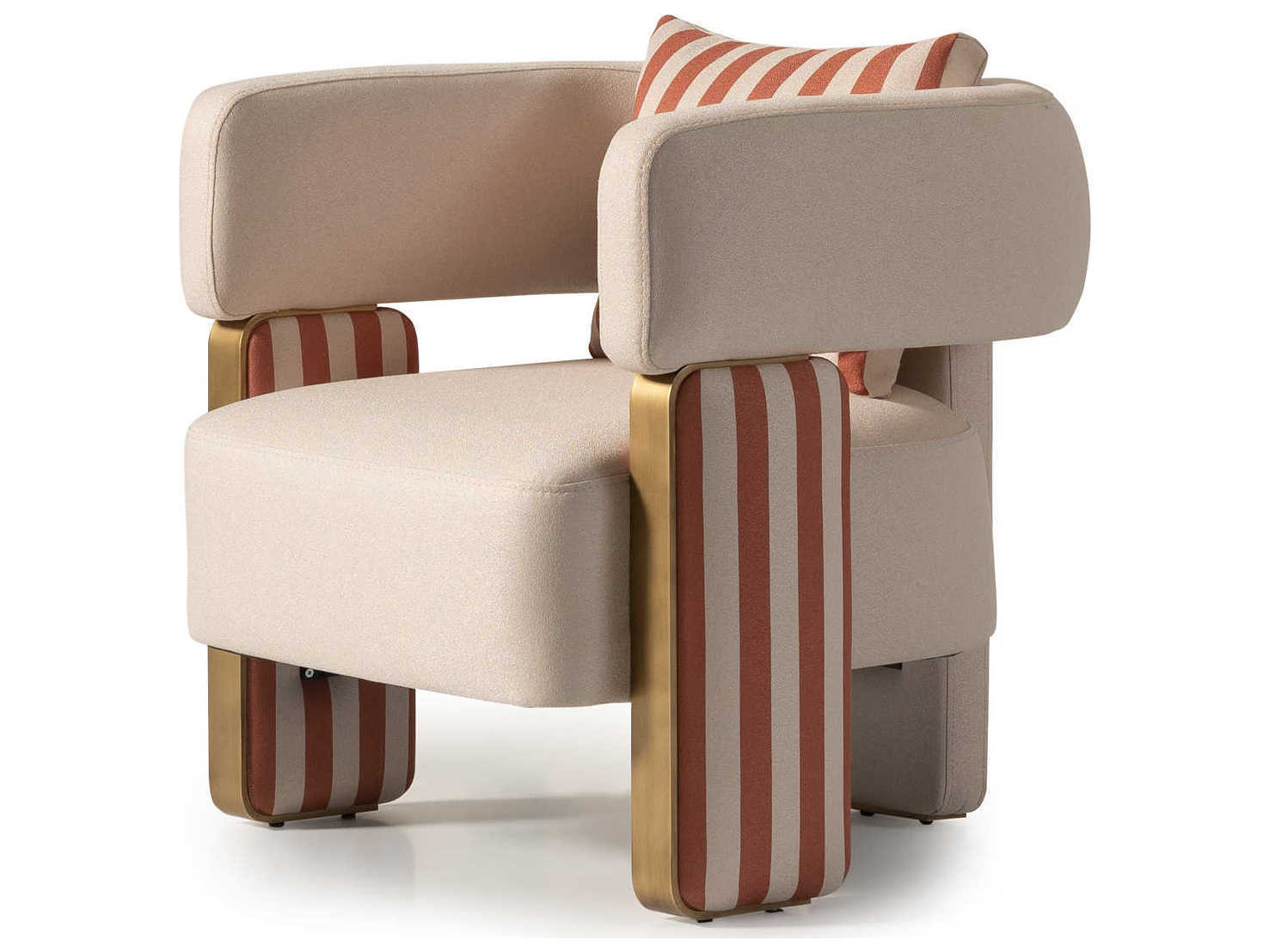 Luxecor Gilded Beige Fabric Accent Chair