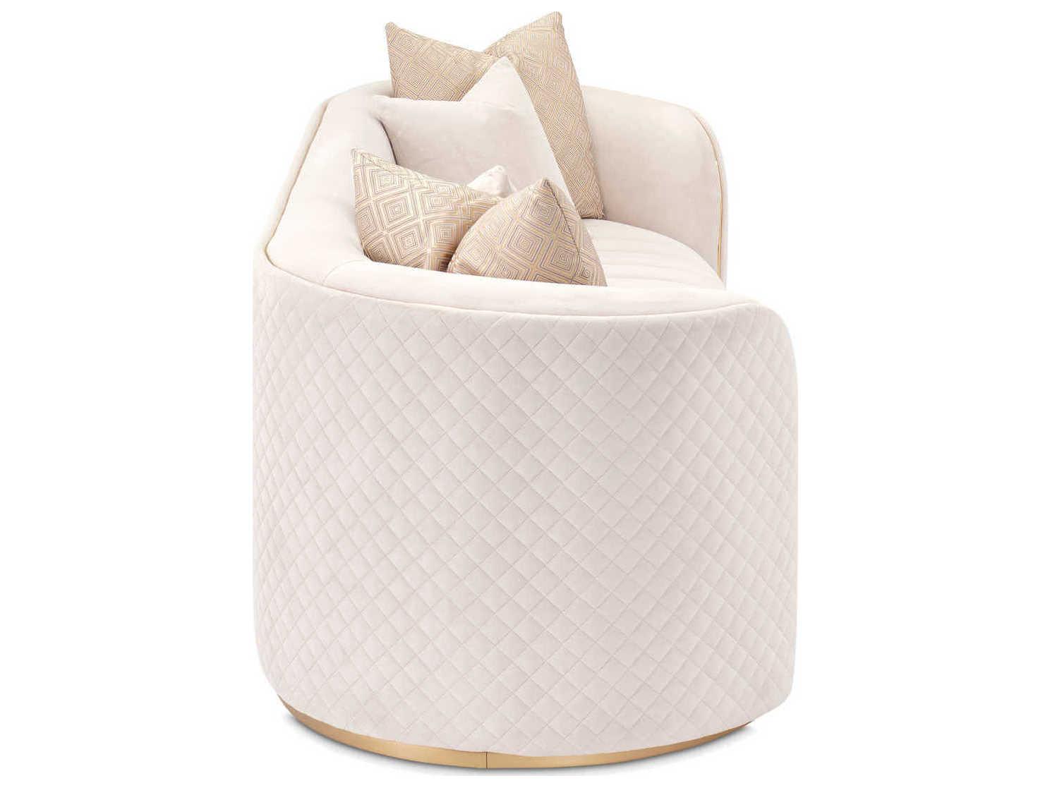 Michael Amini Ariana Beige Velvet Upholstered Sofa