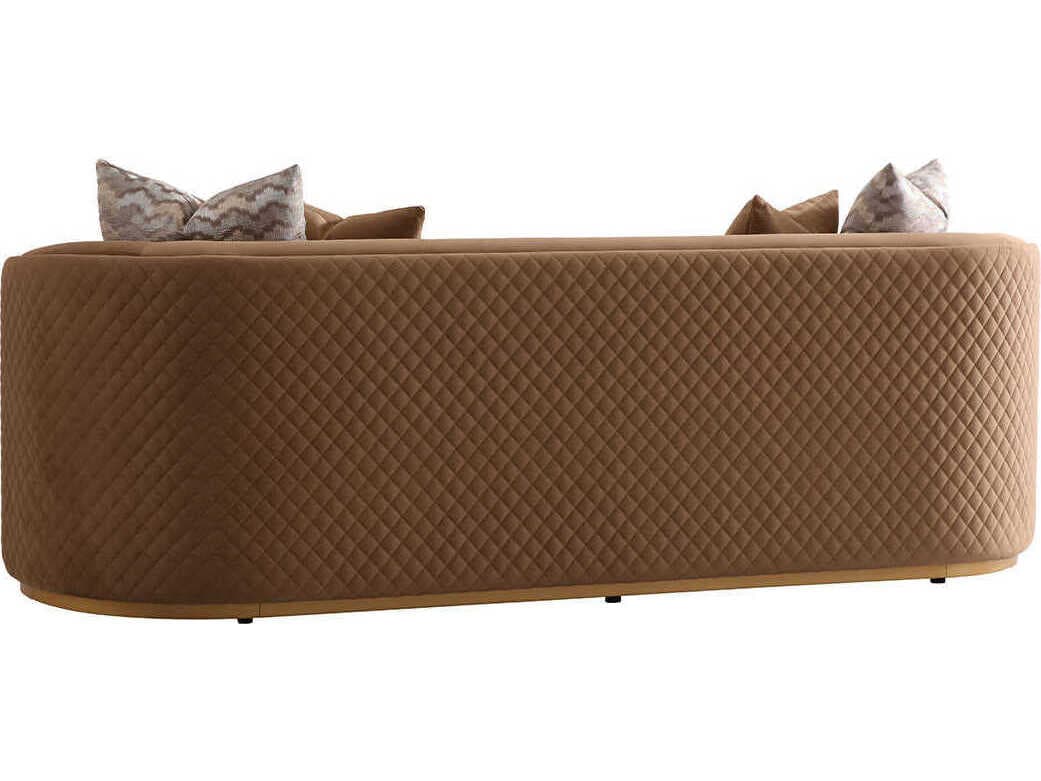 Michael Amini Ariana Gold Brown Velvet Upholstered Sofa