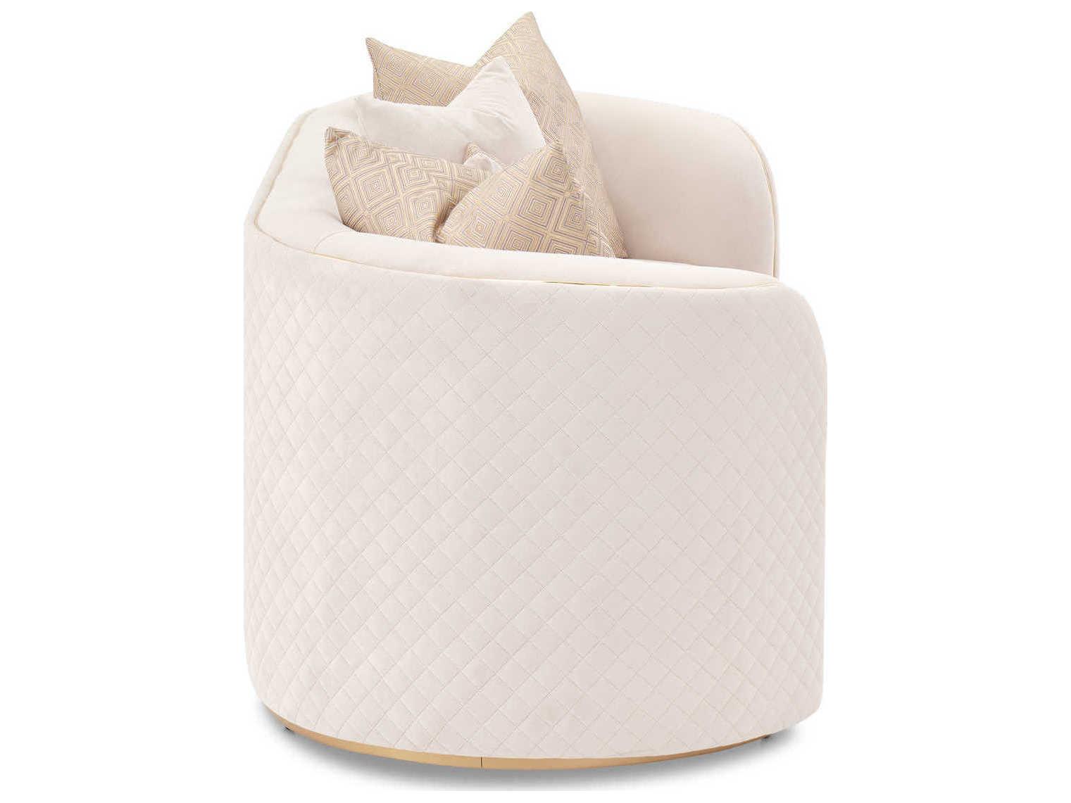 Michael Amini Ariana Beige Velvet Upholstered Loveseat