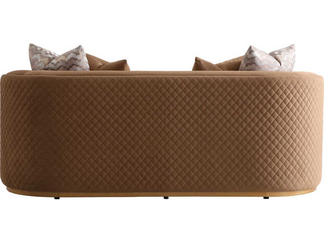 Michael Amini Ariana Gold Brown Velvet Upholstered Loveseat