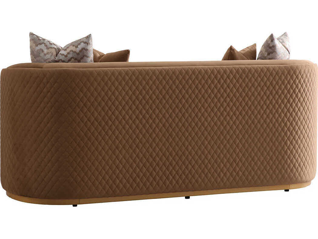 Michael Amini Ariana Gold Brown Velvet Upholstered Loveseat