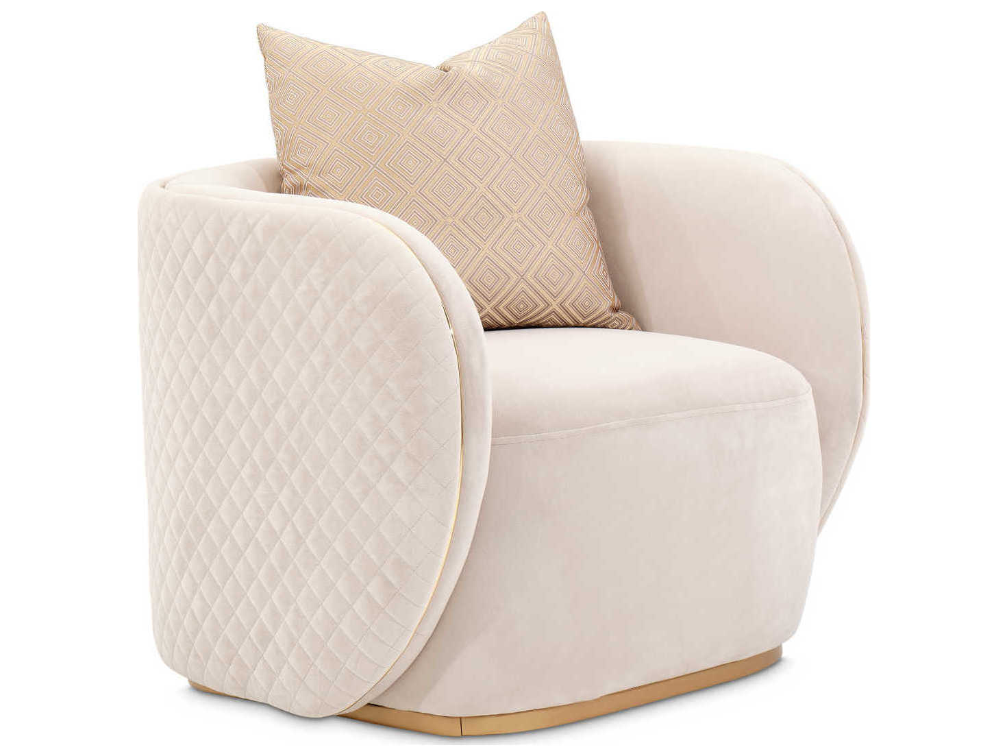 Michael Amini Ariana Beige Velvet Accent Chair