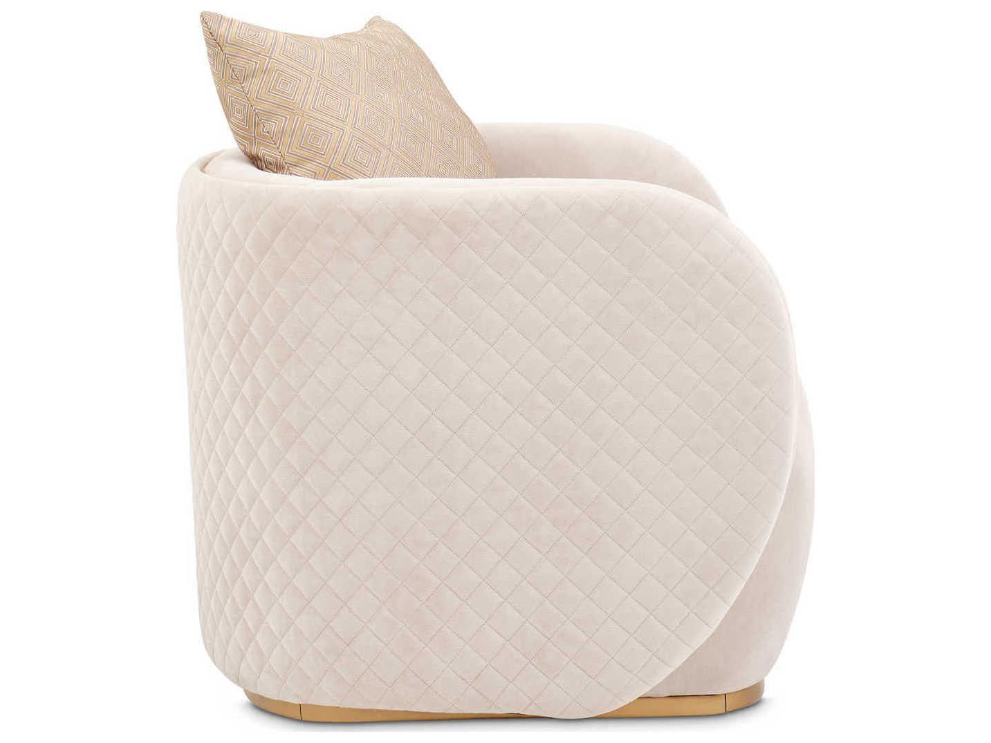 Michael Amini Ariana Beige Velvet Accent Chair