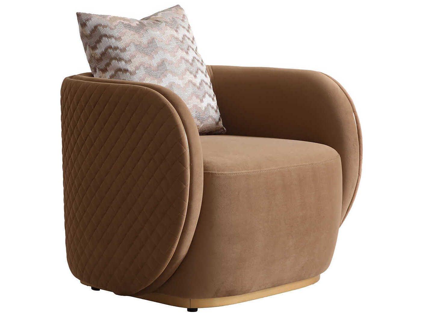 Michael Amini Ariana Brown Velvet Accent Chair