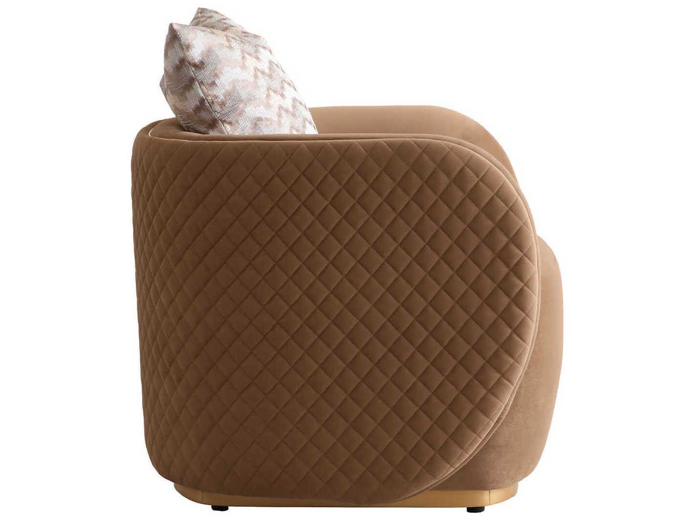 Michael Amini Ariana Brown Velvet Accent Chair