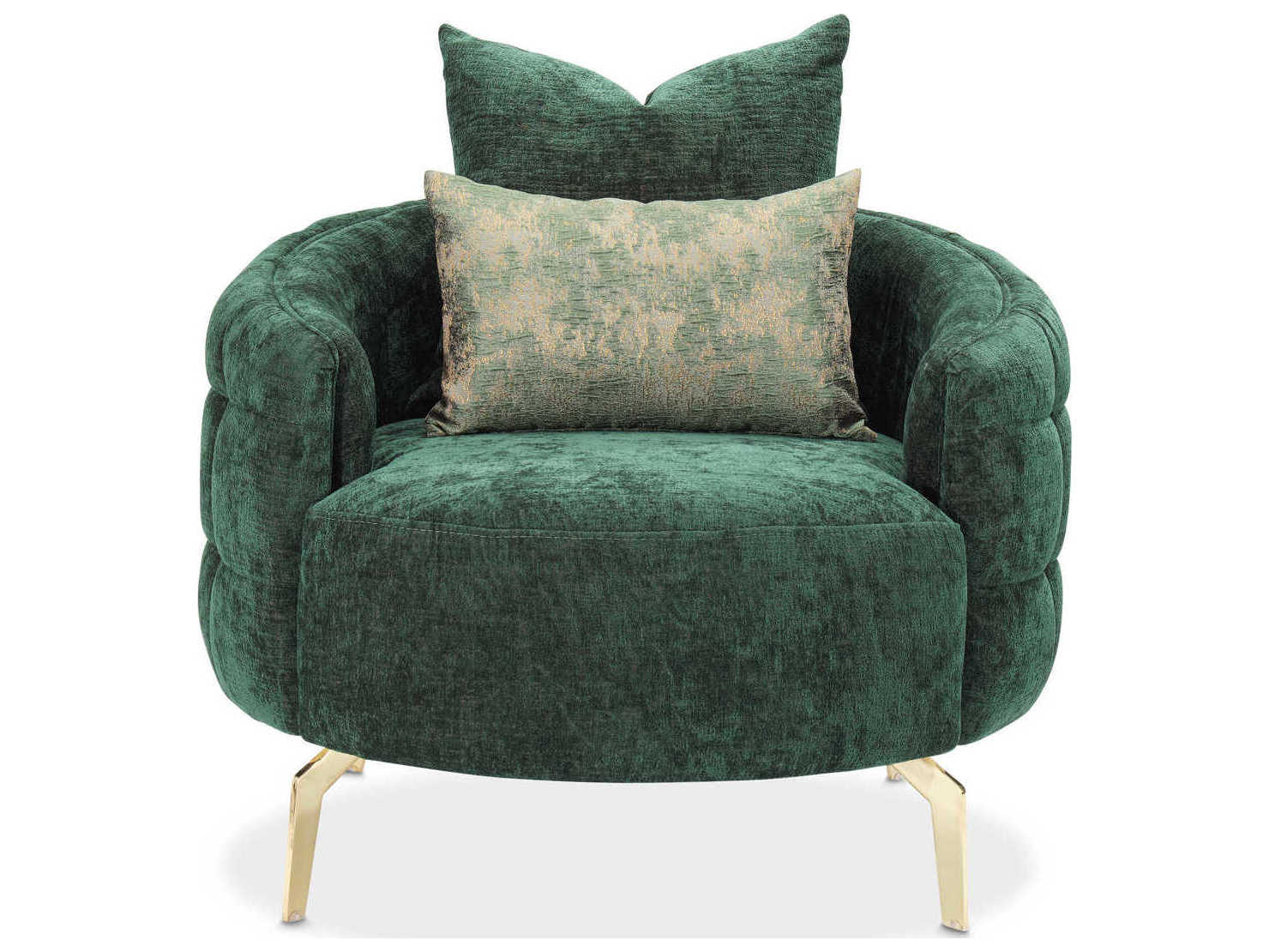 Luxecor Gilded Green Fabric Accent Chair