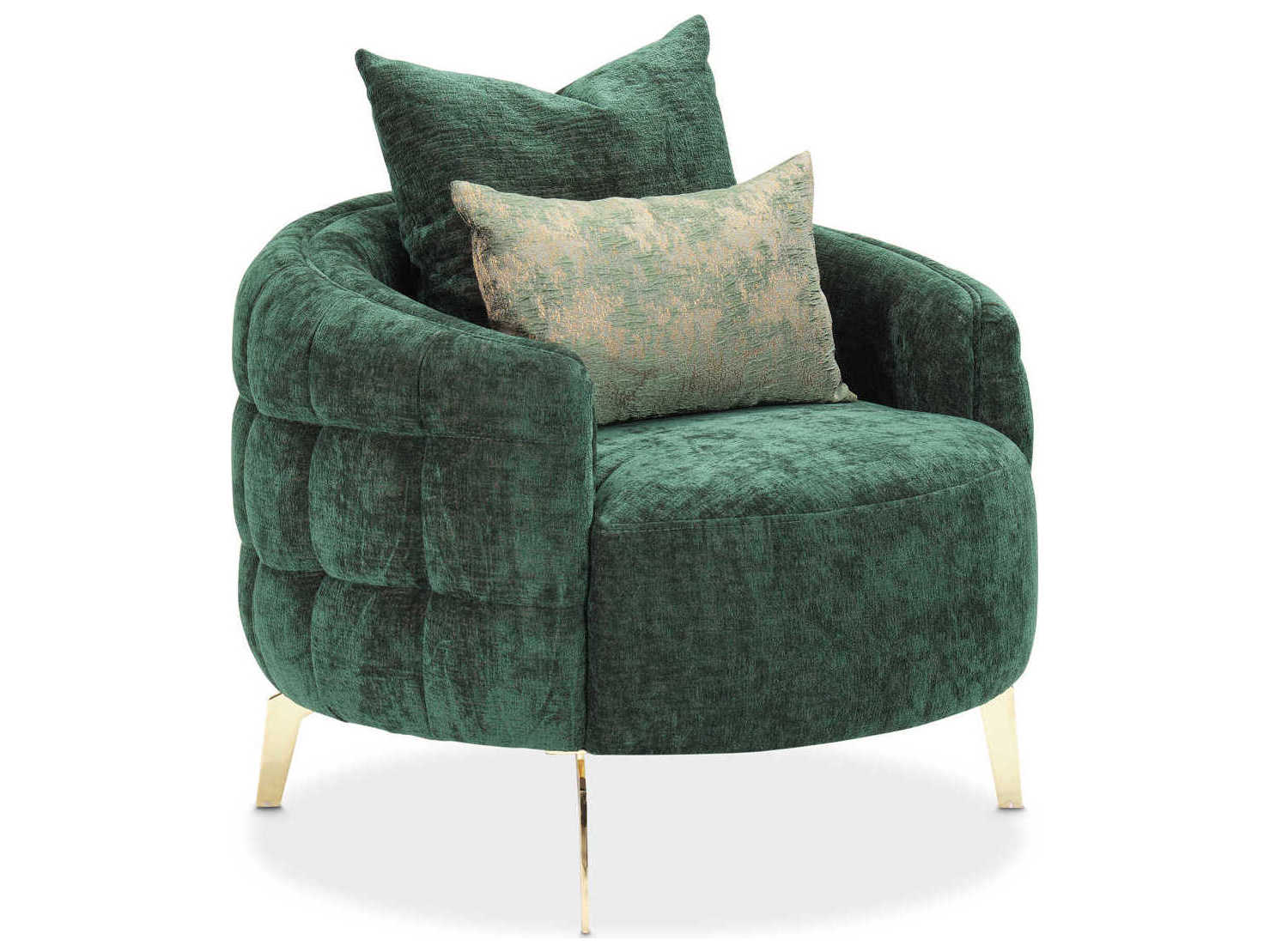 Luxecor Gilded Green Fabric Accent Chair