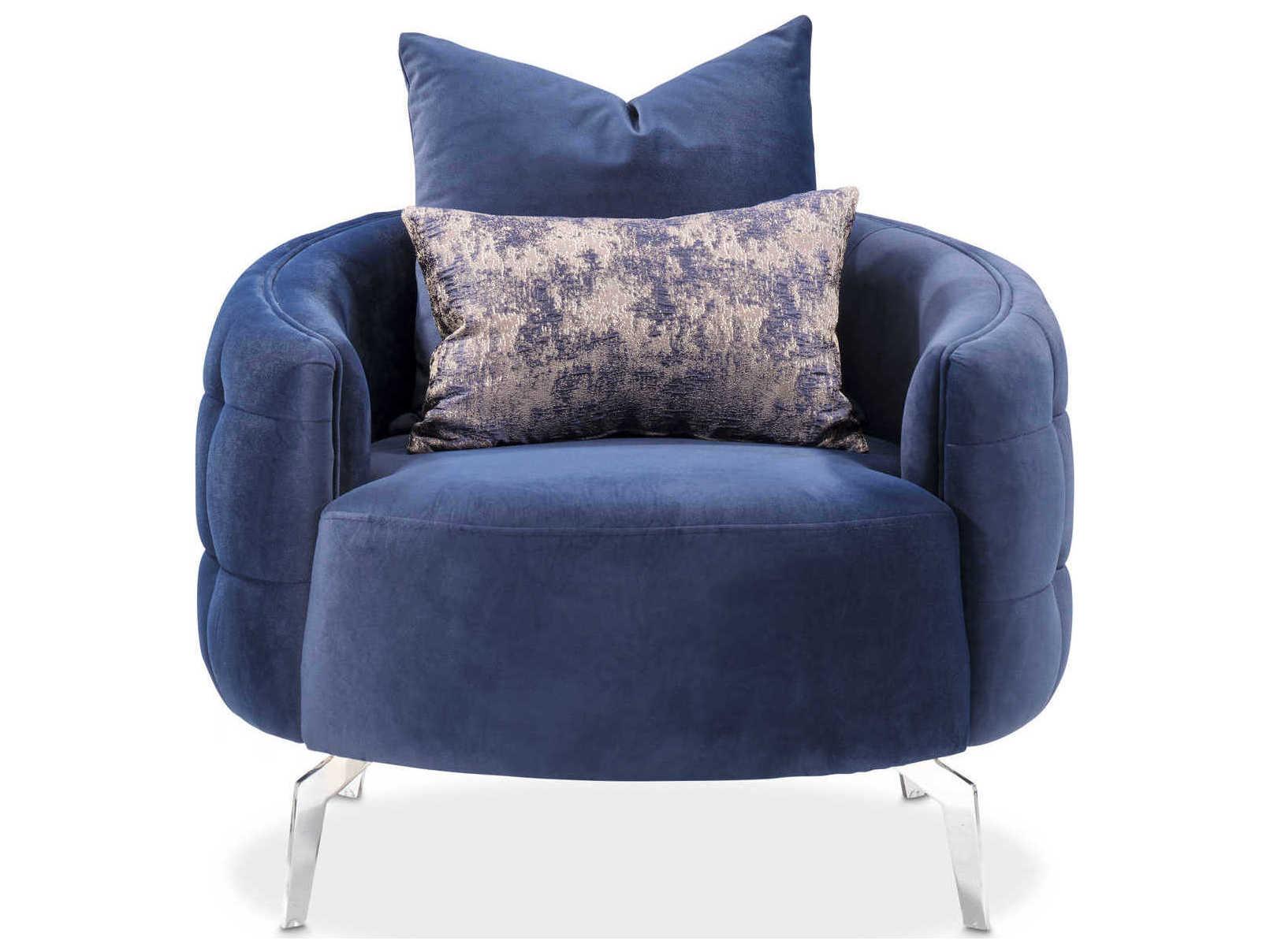 Luxecor Gilded Blue Velvet Accent Chair