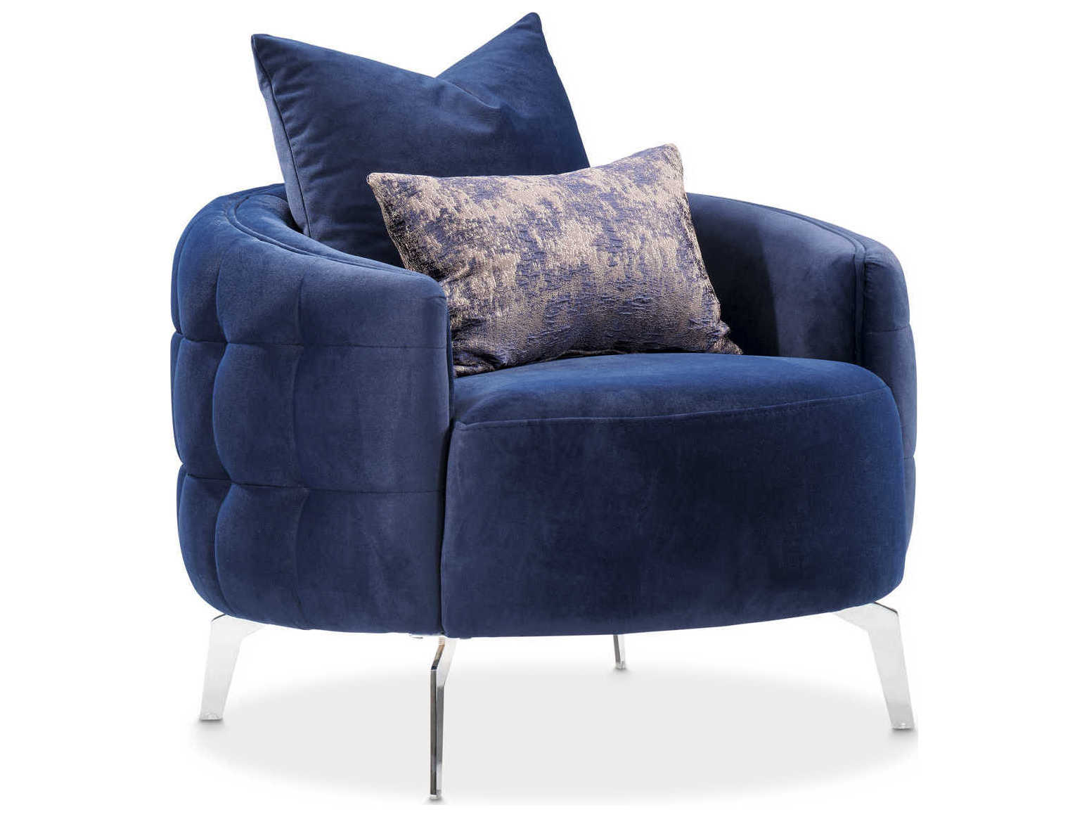 Luxecor Gilded Blue Velvet Accent Chair
