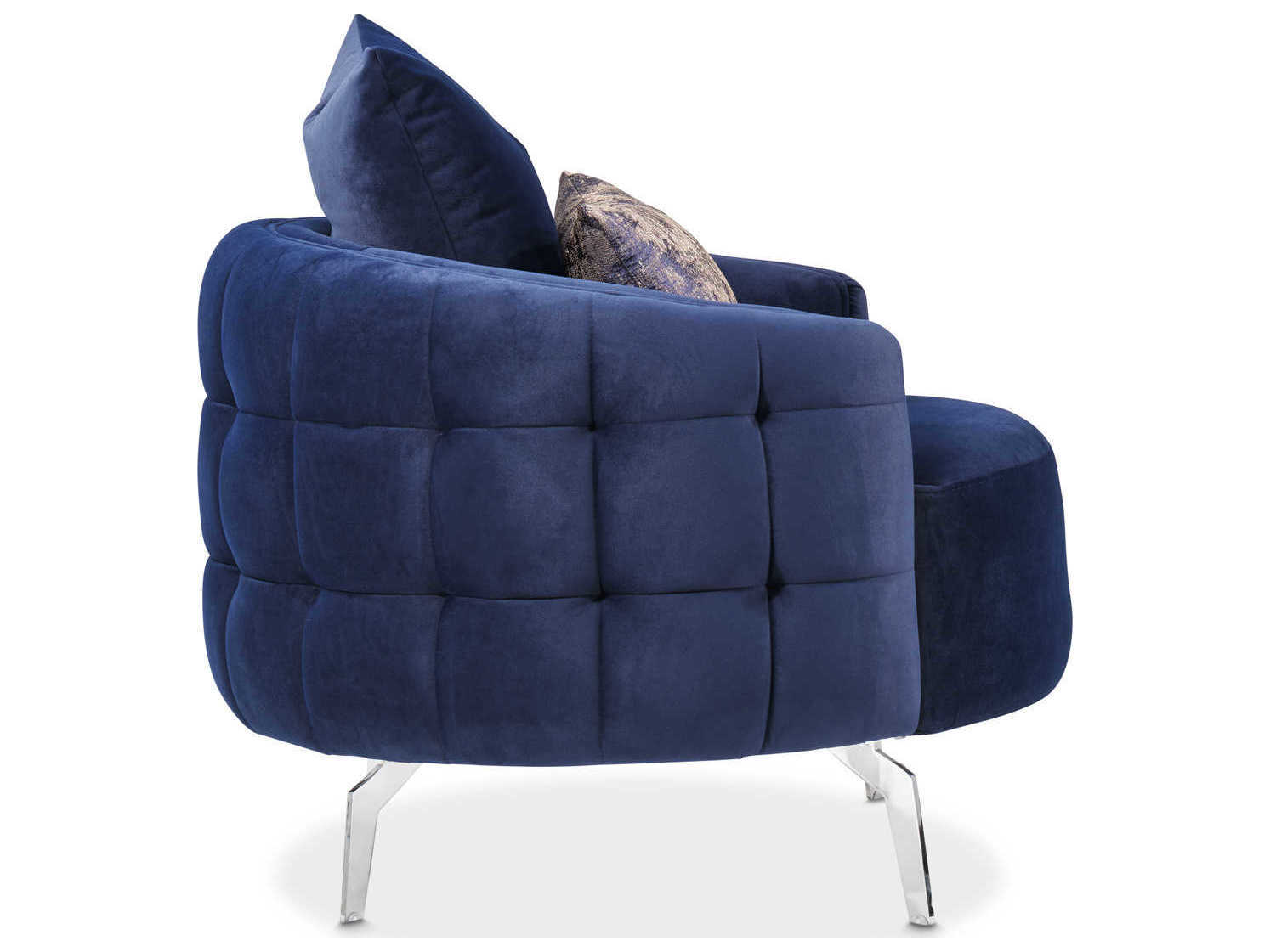 Luxecor Gilded Blue Velvet Accent Chair