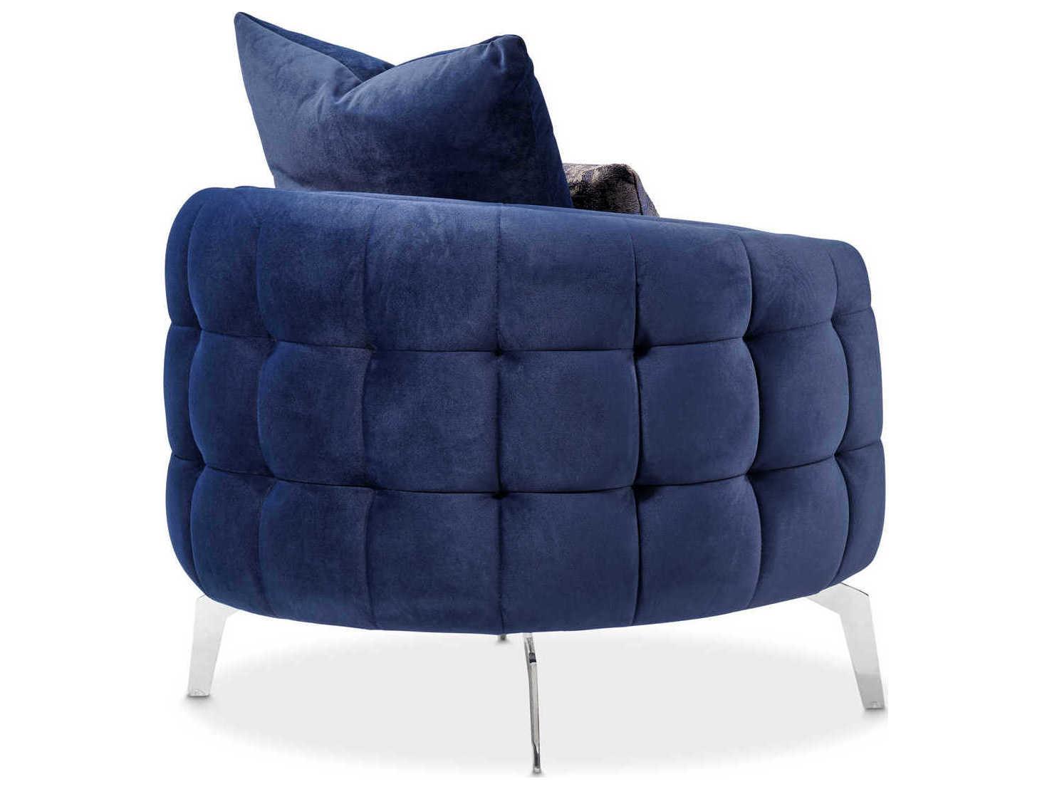 Luxecor Gilded Blue Velvet Accent Chair