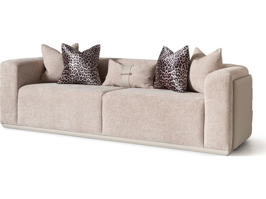 Michael Amini Canberra Beige Upholstered Sofa