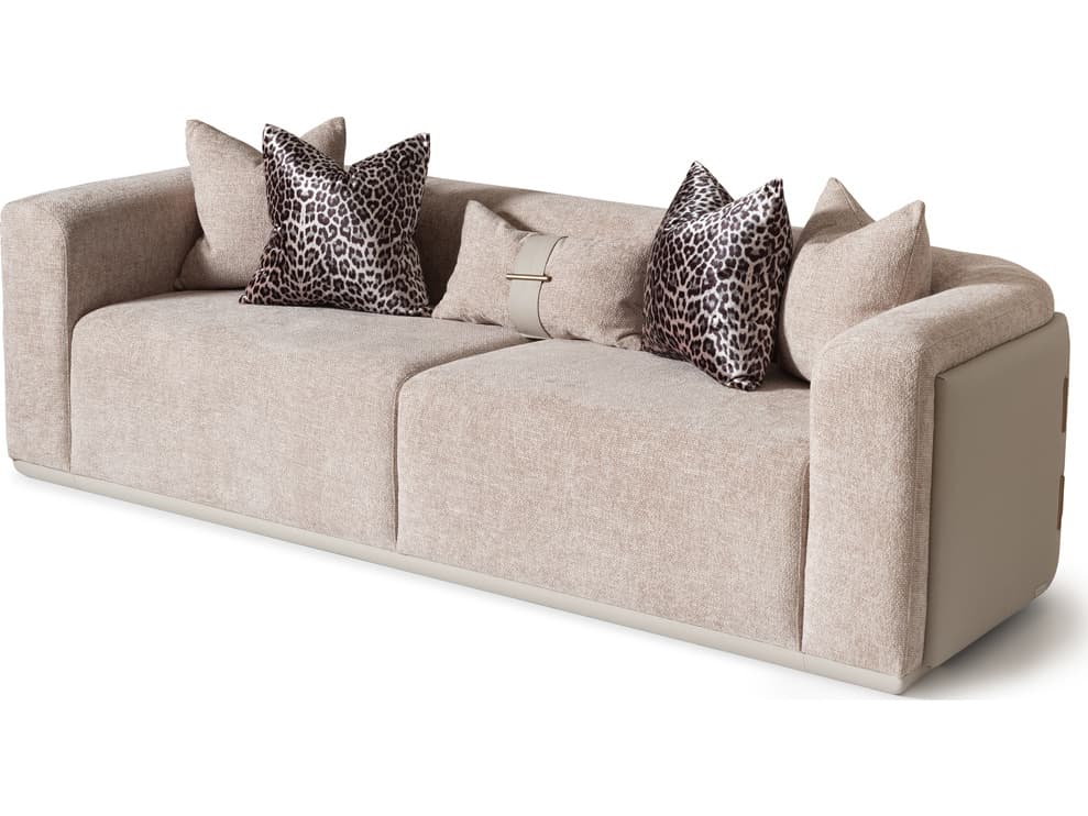 Michael Amini Canberra Beige Upholstered Sofa