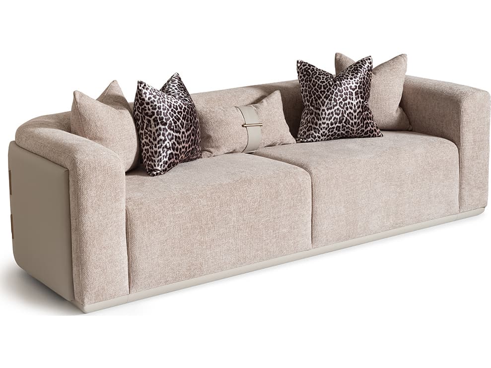 Michael Amini Canberra Beige Upholstered Sofa