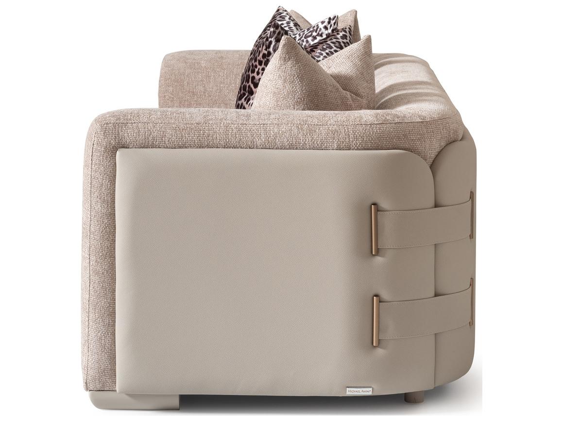 Michael Amini Canberra Beige Upholstered Sofa