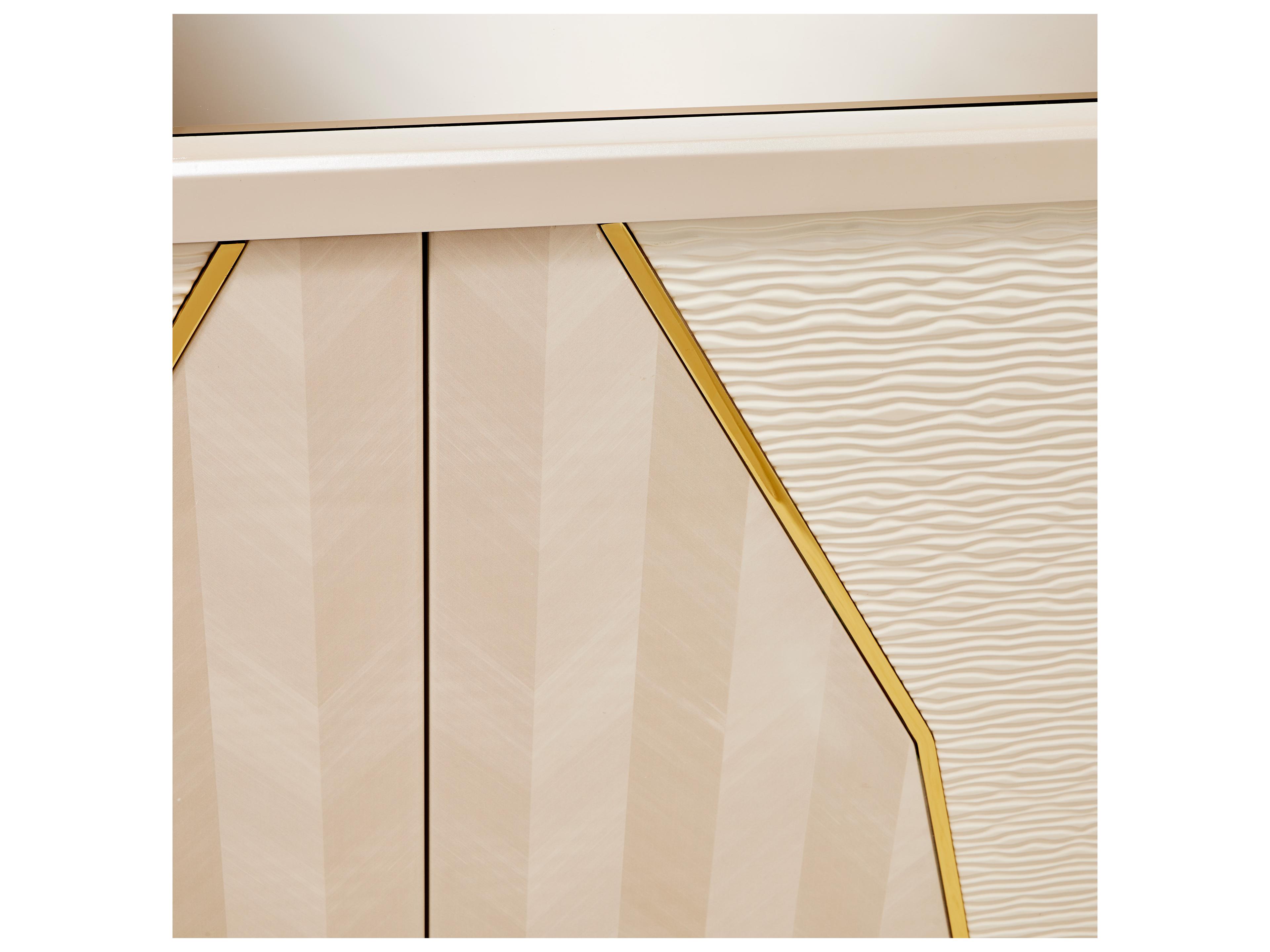 Michael Amini Carmela Rectangular Mirror Console Table