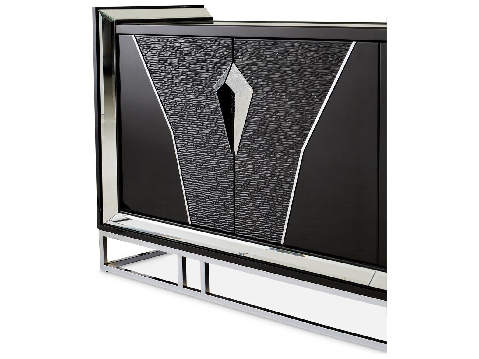 Michael Amini Carmela Rectangular Mirror Console Table