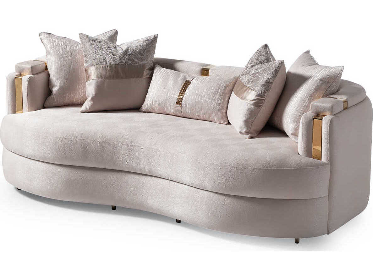 Luxecor Gilded Almond Beige Upholstered Sofa