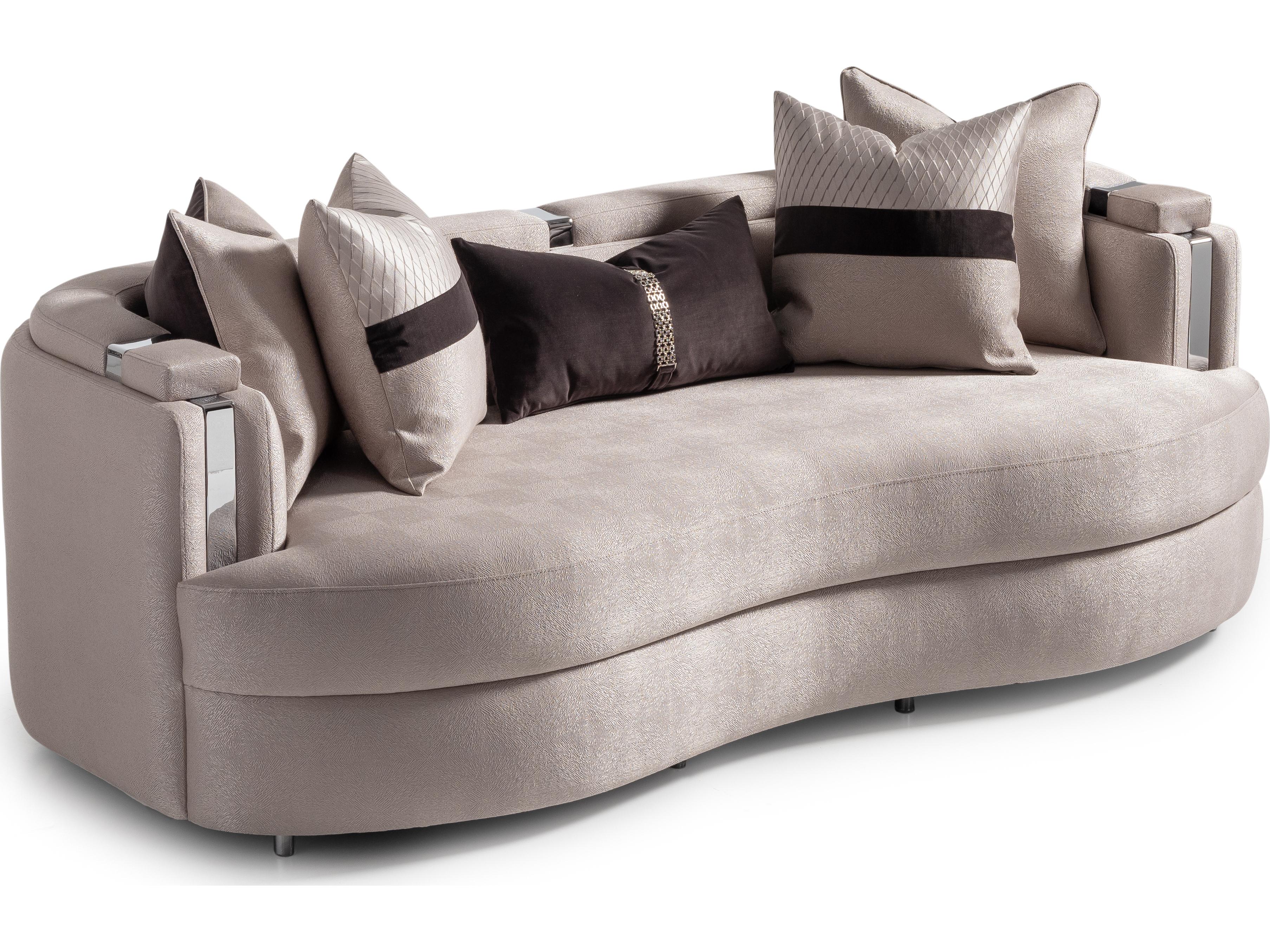 Michael Amini Carmela Silver Upholstered Sofa