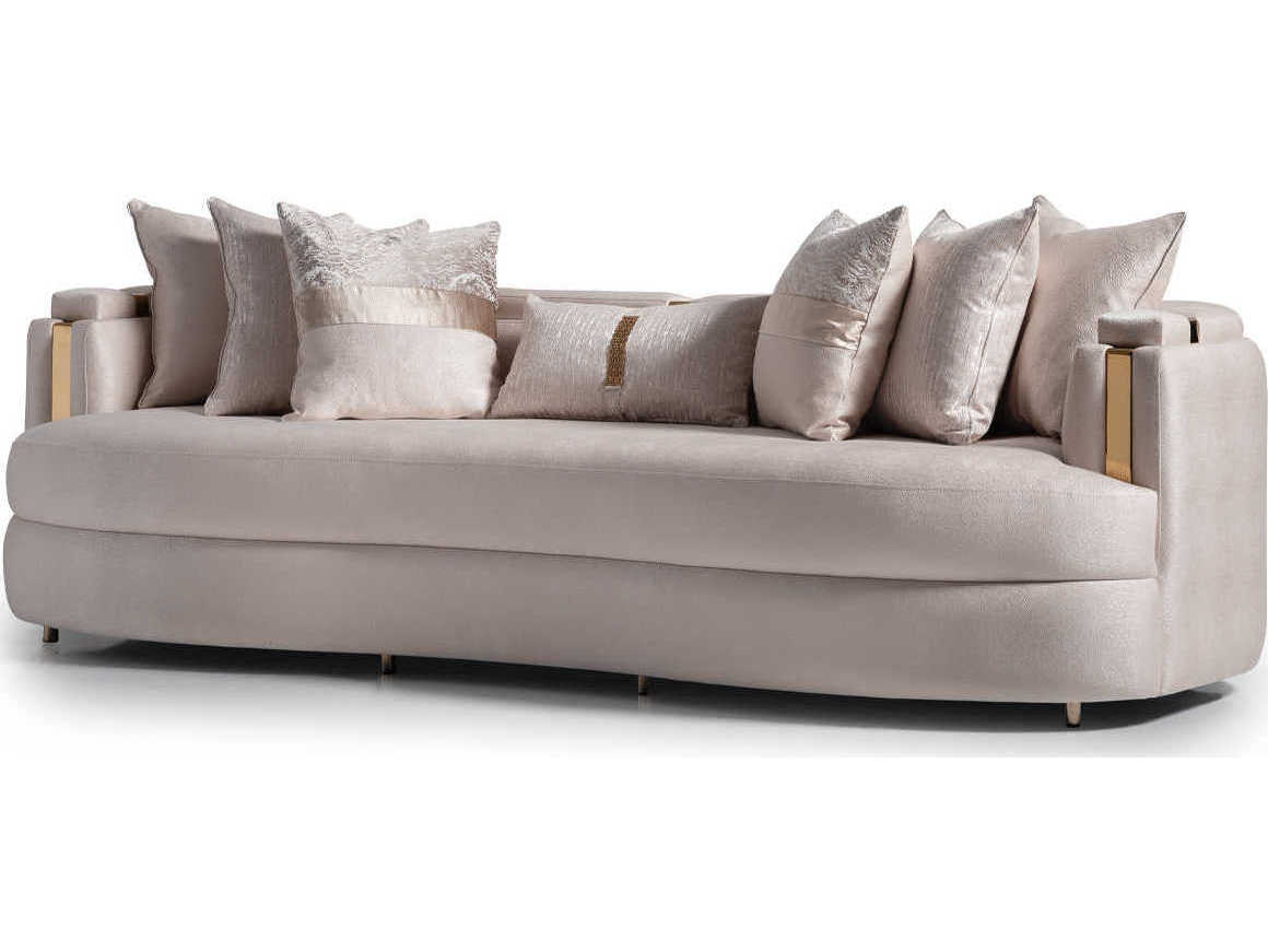 Michael Amini Carmela Almond Beige Upholstered Sofa