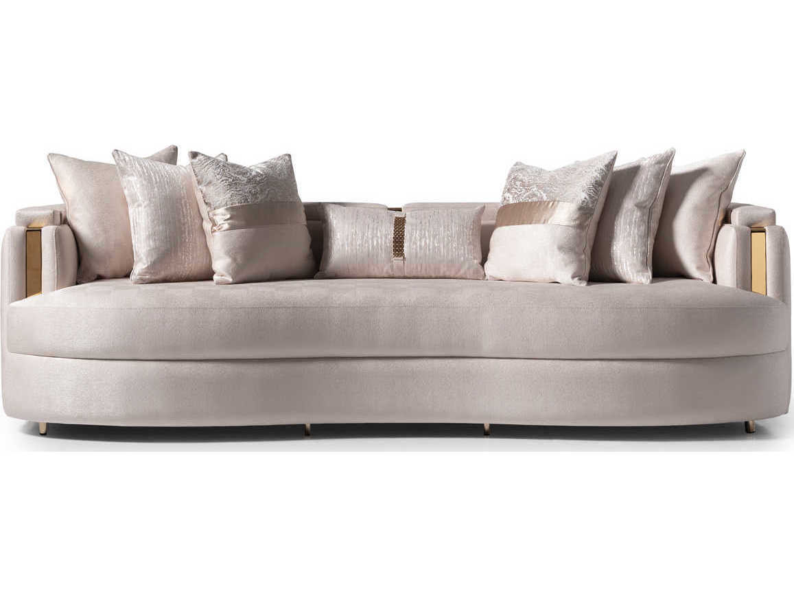 Michael Amini Carmela Almond Beige Upholstered Sofa