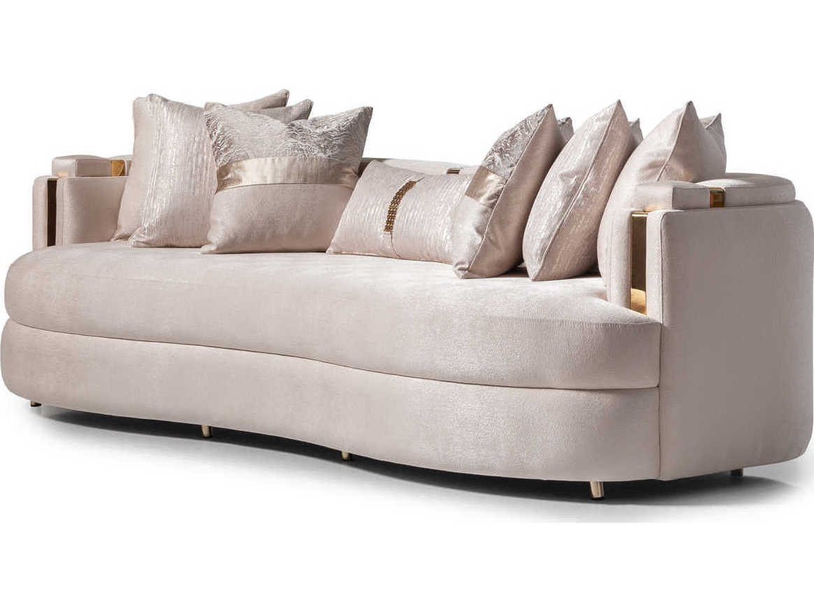 Michael Amini Carmela Almond Beige Upholstered Sofa