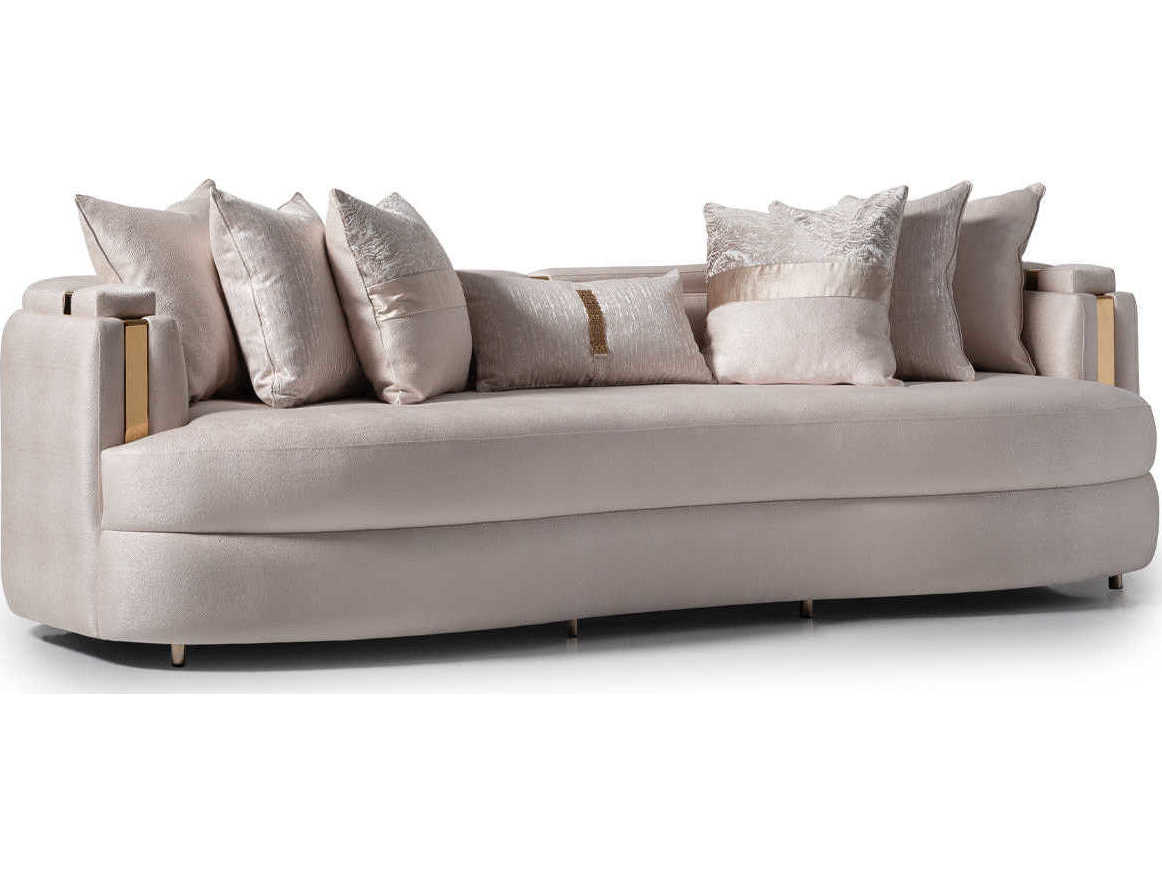 Michael Amini Carmela Almond Beige Upholstered Sofa