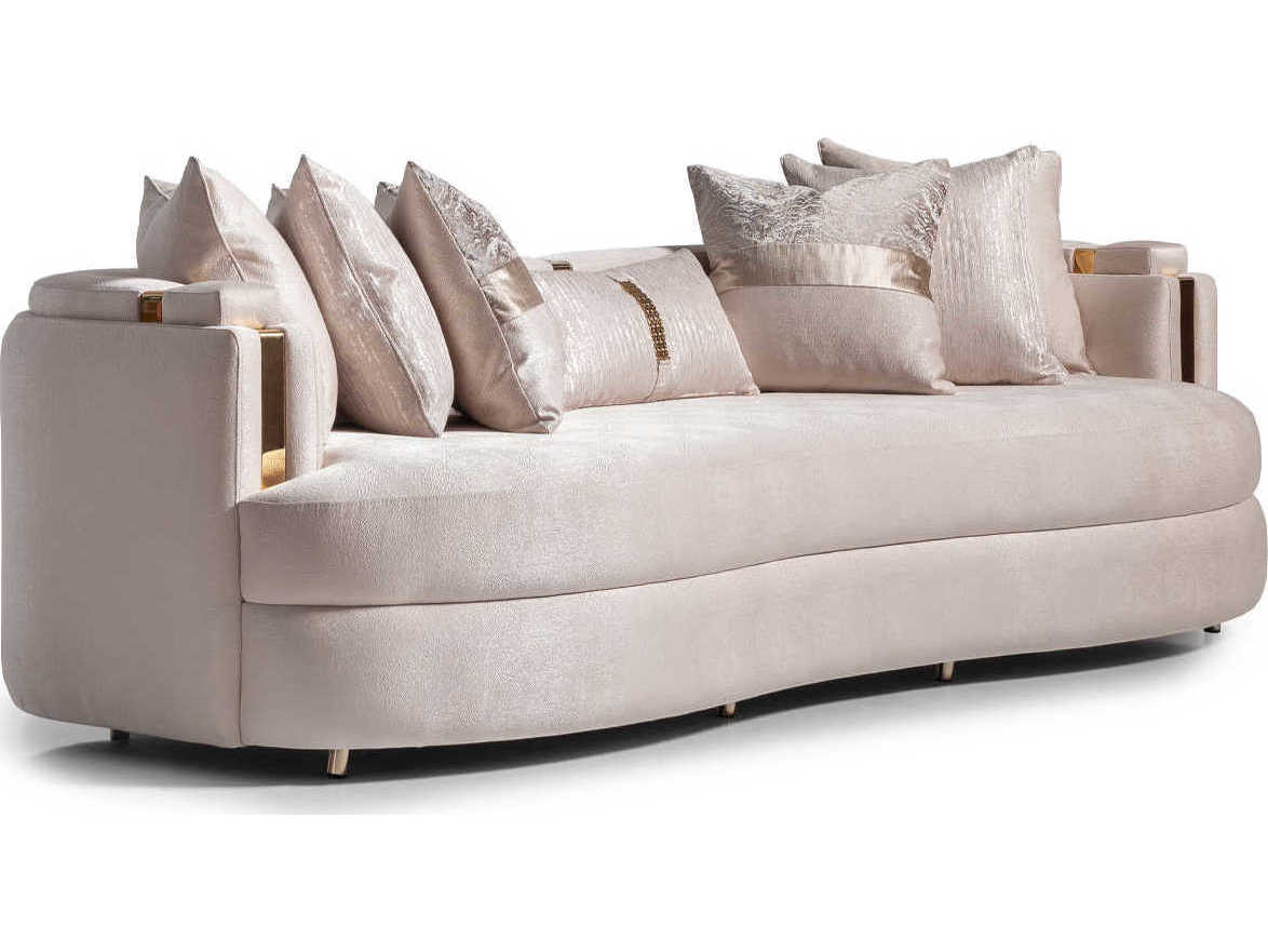 Michael Amini Carmela Almond Beige Upholstered Sofa