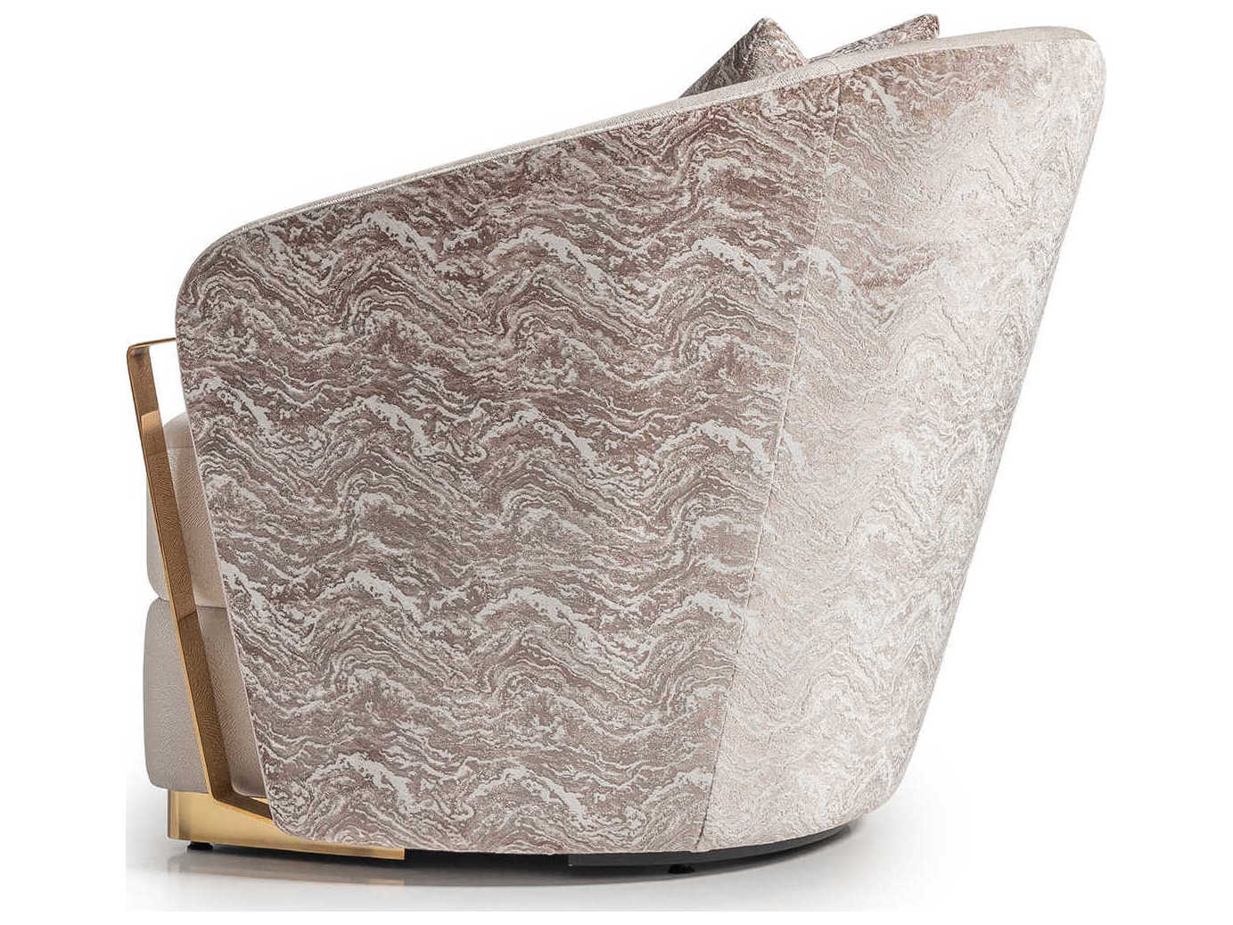 Michael Amini Carmela Beige Fabric Accent Chair