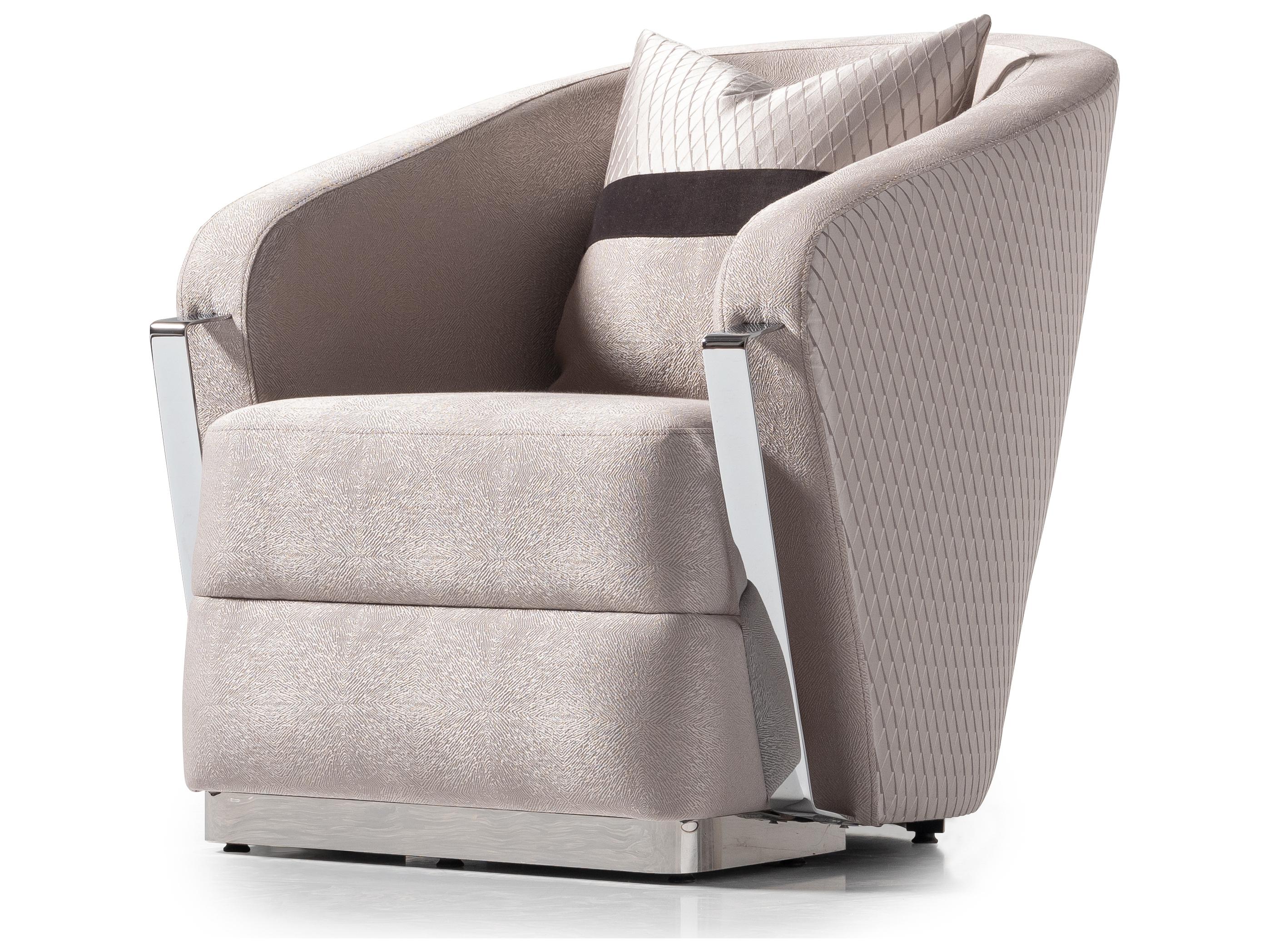 Michael Amini Carmela Silver Accent Chair