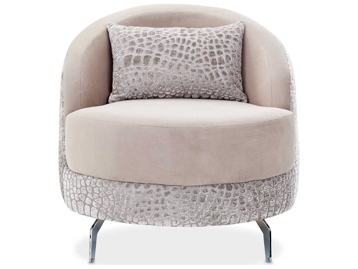 Luxecor Gilded Beige Velvet Accent Chair