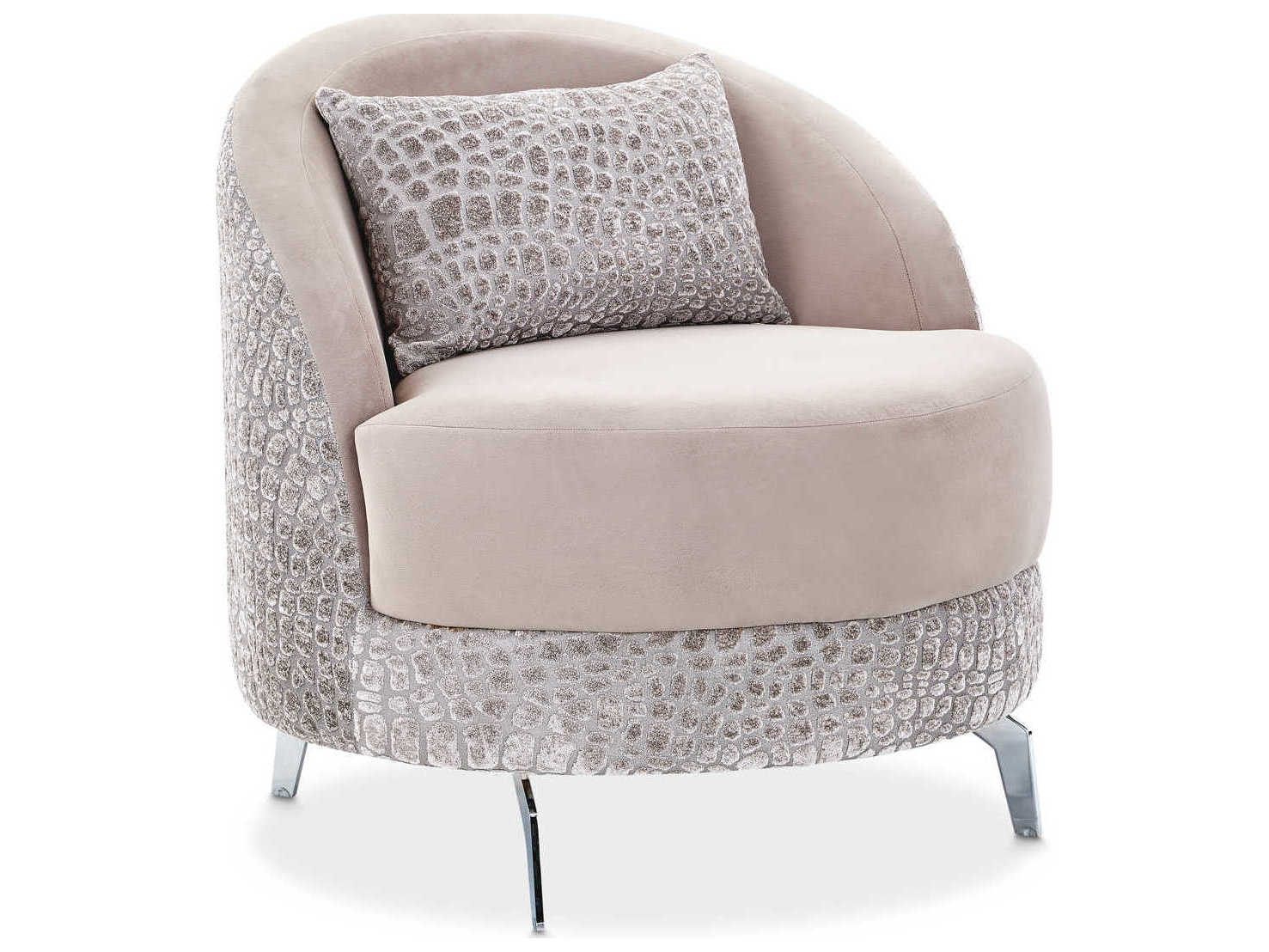 Luxecor Gilded Beige Velvet Accent Chair