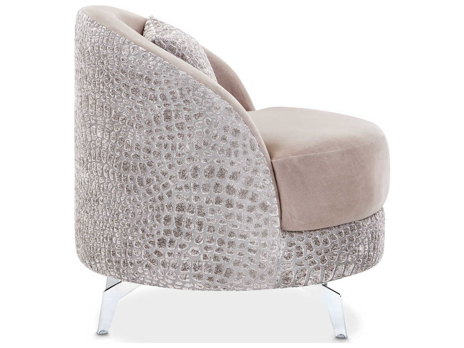 Luxecor Gilded Beige Velvet Accent Chair