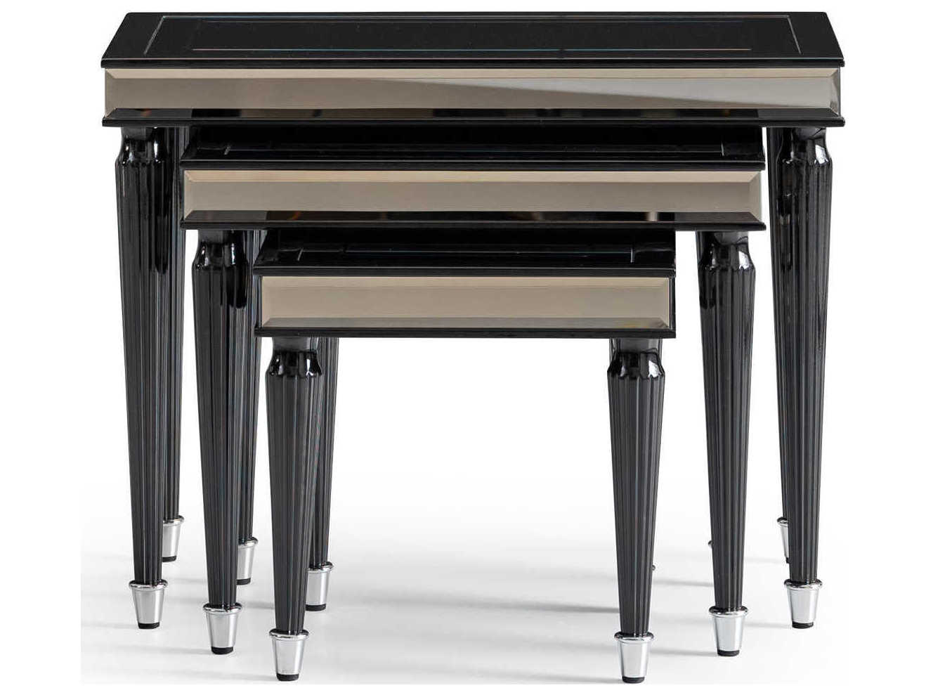 Michael Amini La Francaise Rectangular Glass Black Ice End Table