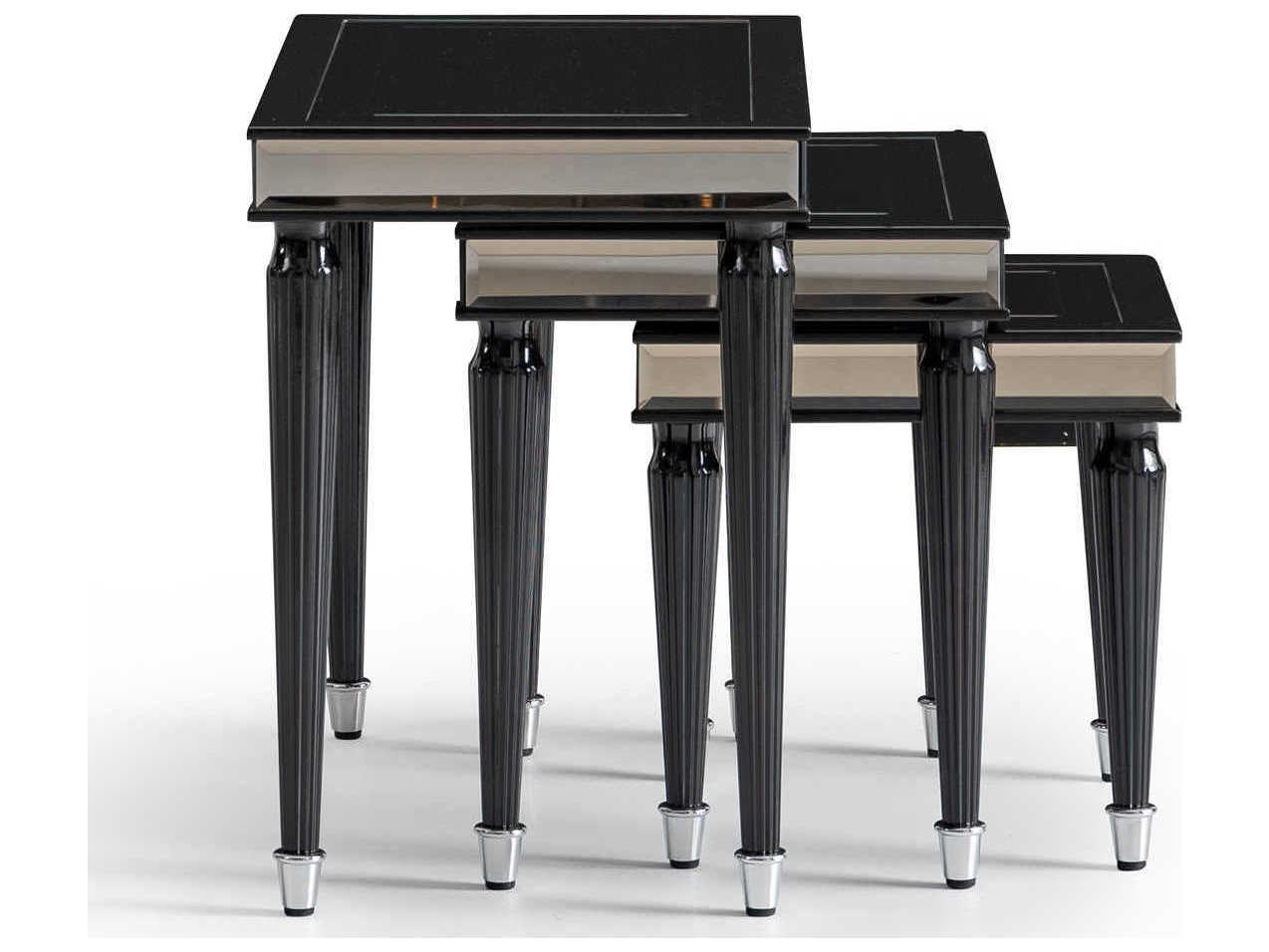 Michael Amini La Francaise Rectangular Glass Black Ice End Table