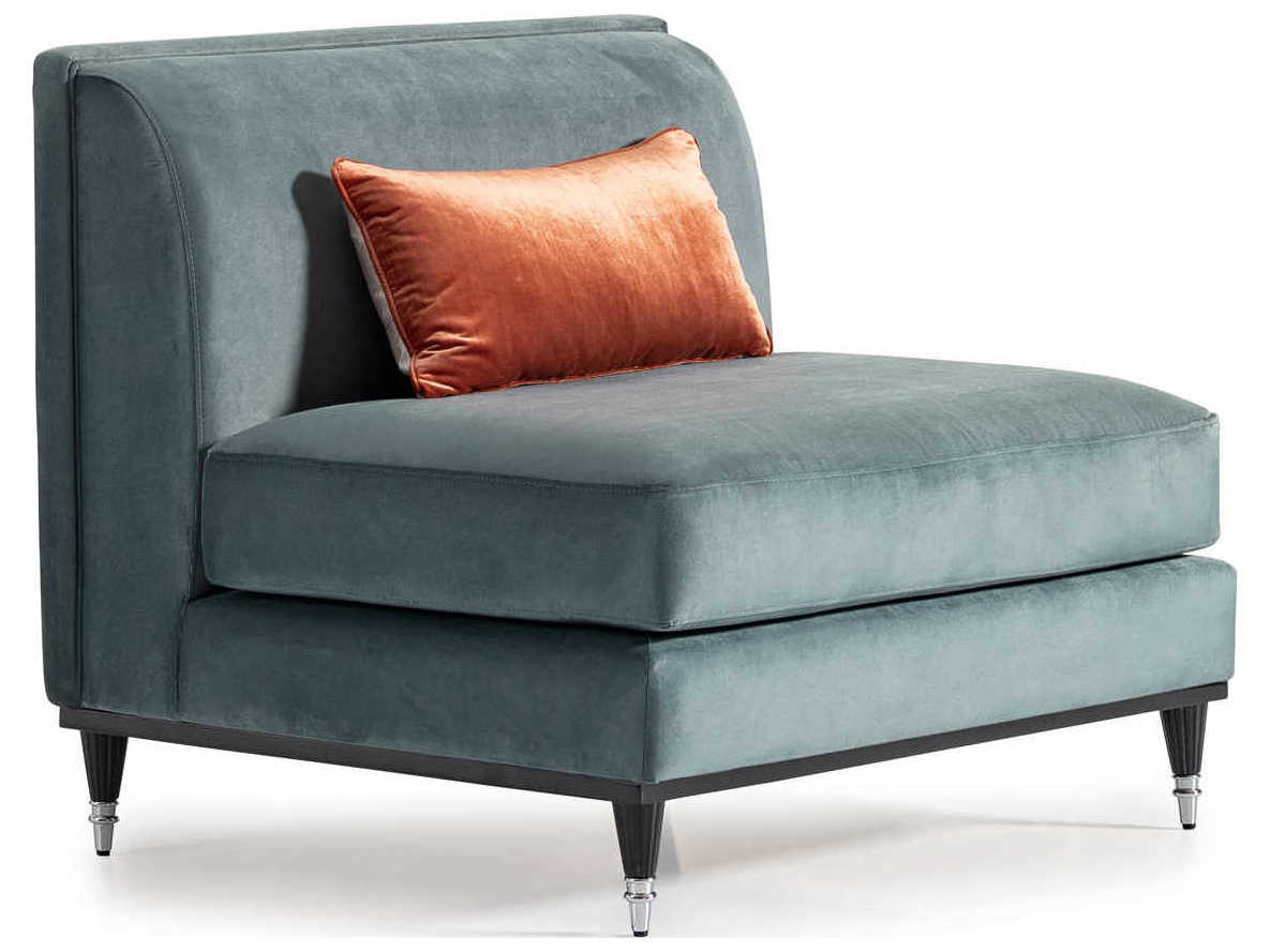 Luxecor Gilded Blue Velvet Accent Chair