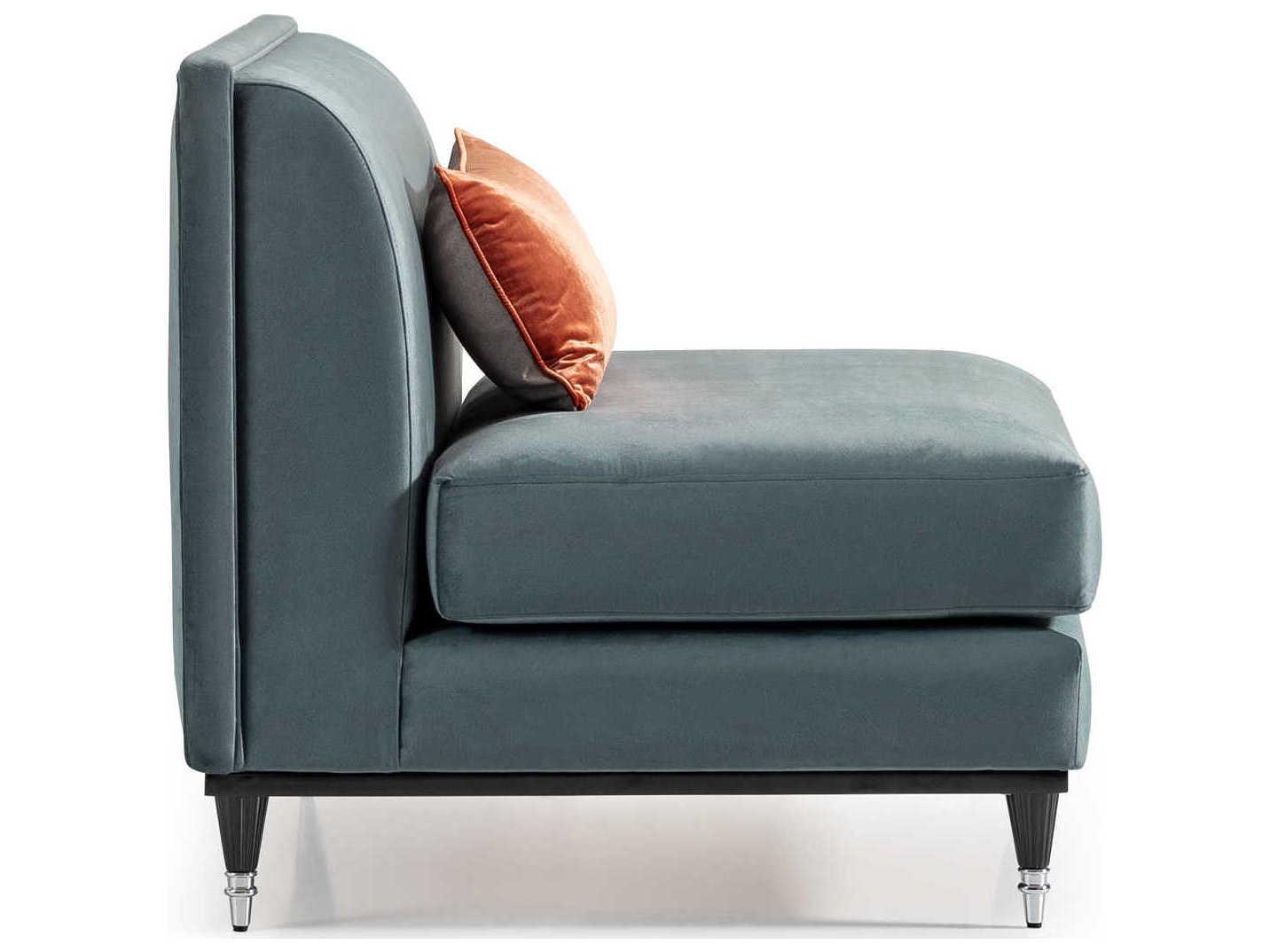 Luxecor Gilded Blue Velvet Accent Chair